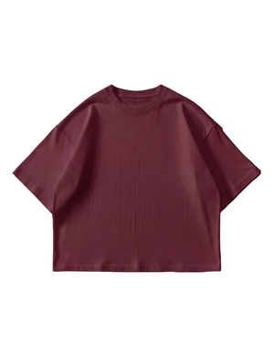 Heavy Oversized Tee, 310GSM Organic Cotton, Maroon
