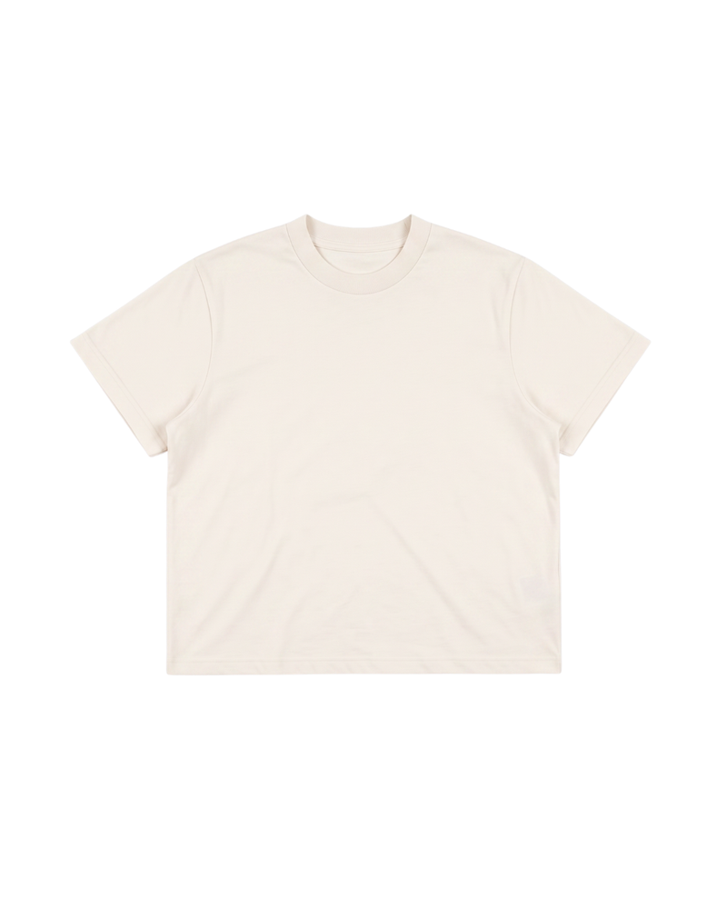 Standard Fit Cropped Tee, 220 GSM Organic Cotton - Artic Wolf
