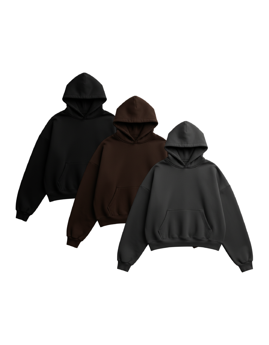Z25 Cropped Athletic Hoodie 3-Pack, Elemental Core colors [Pre-order. March 26th]