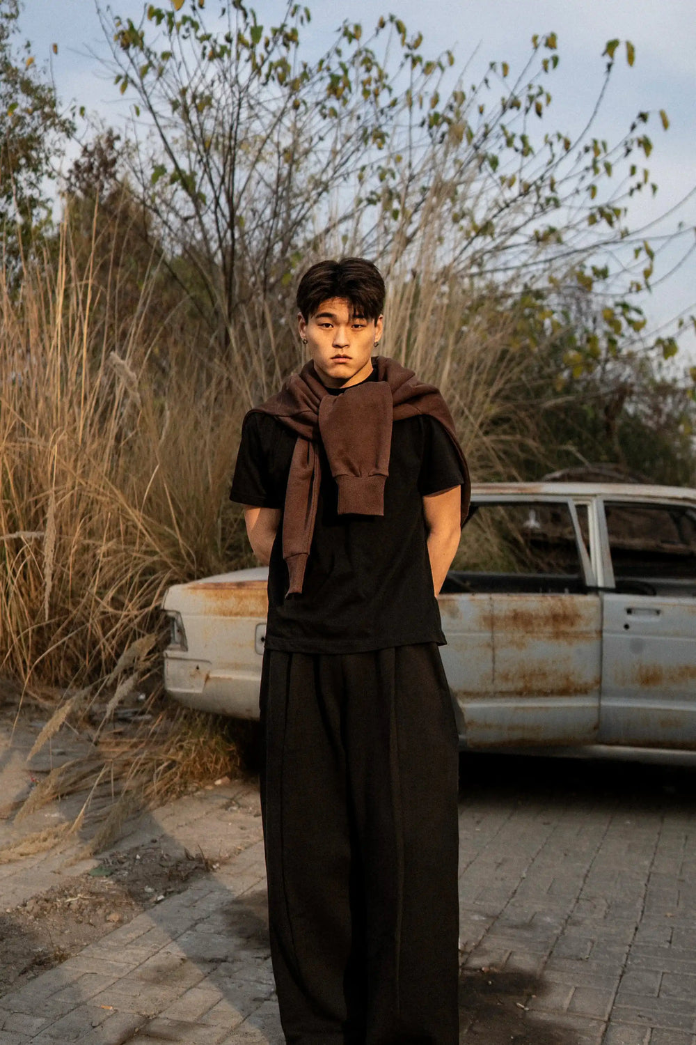 S32 Standard Fit Cropped T-Shirt — 220 GSM Organic Cotton - Black