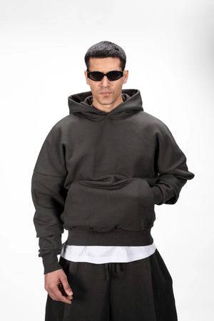 Y27 Ultra Heavy Organic Pull-Over, Cropped & Boxy, Volcanic Ash [Pre-order. March 26th]
