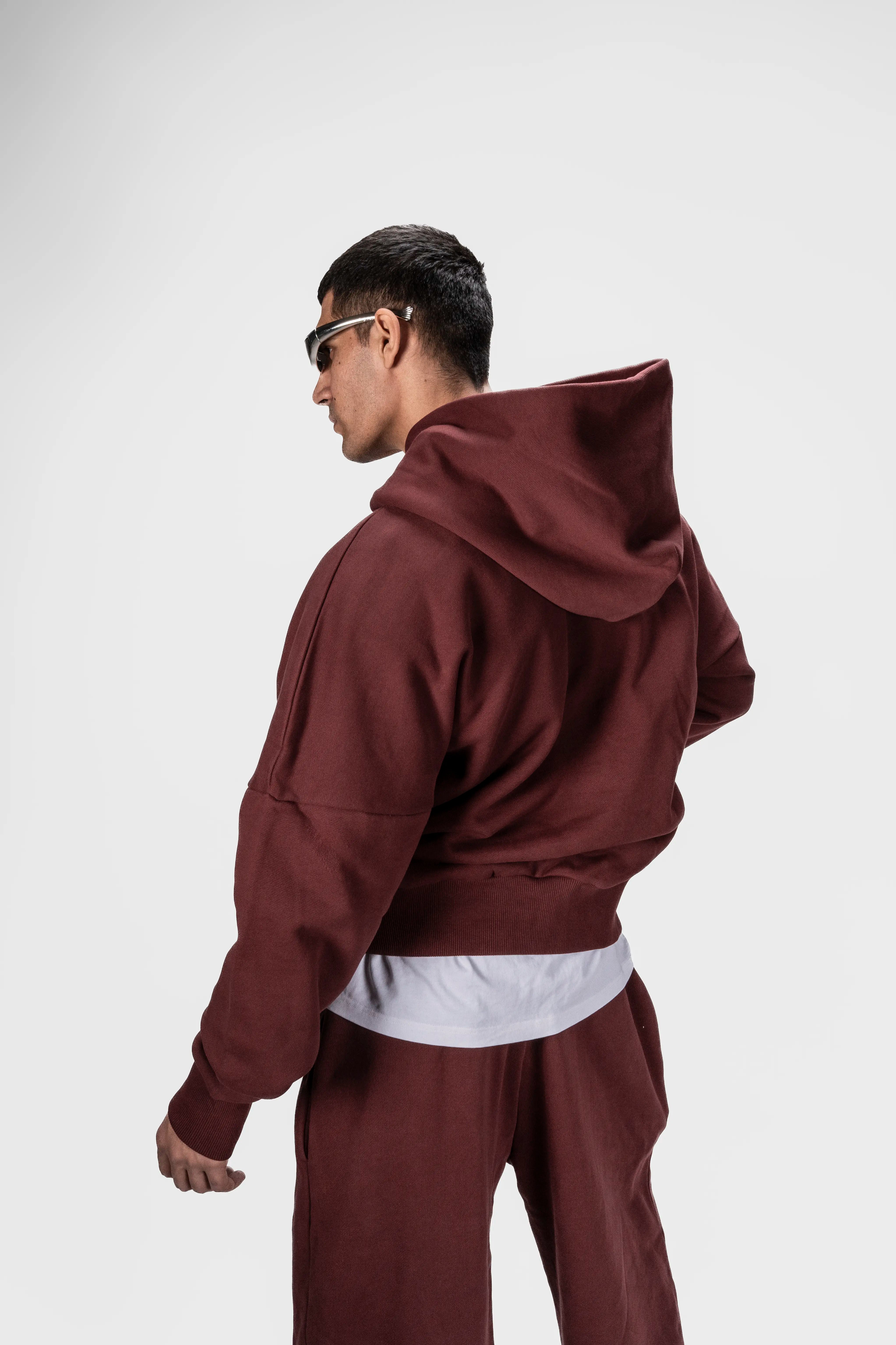 Y27 Ultra Heavy Organic Pull-Over, Cropped & Boxy, Maroon [Pre-order. March 26th]