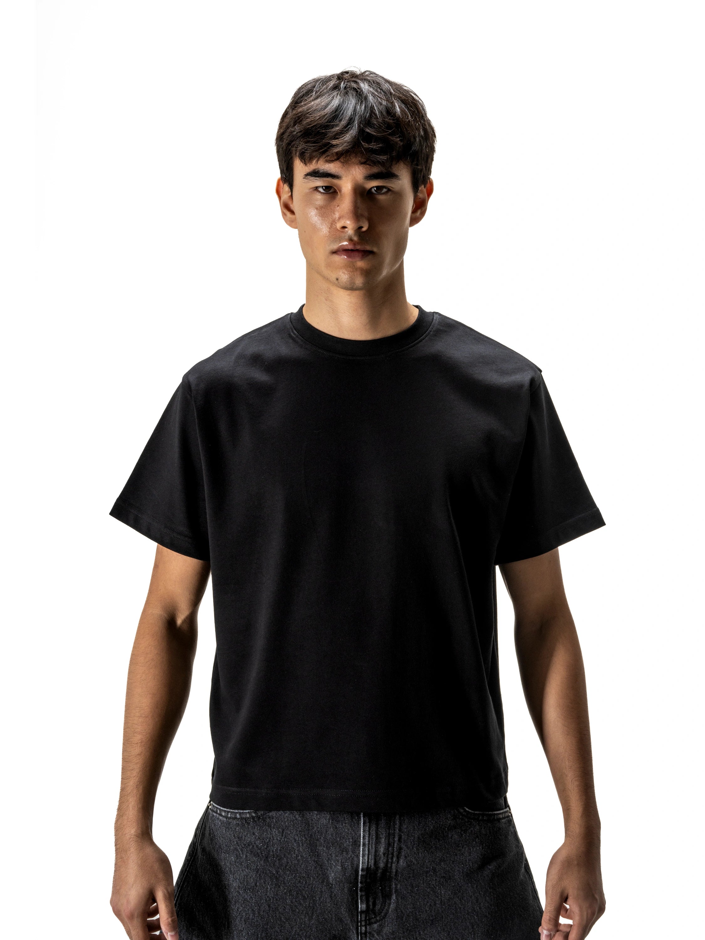 S32 Standard Cropped Tee, 240 GSM Organic Cotton - Black