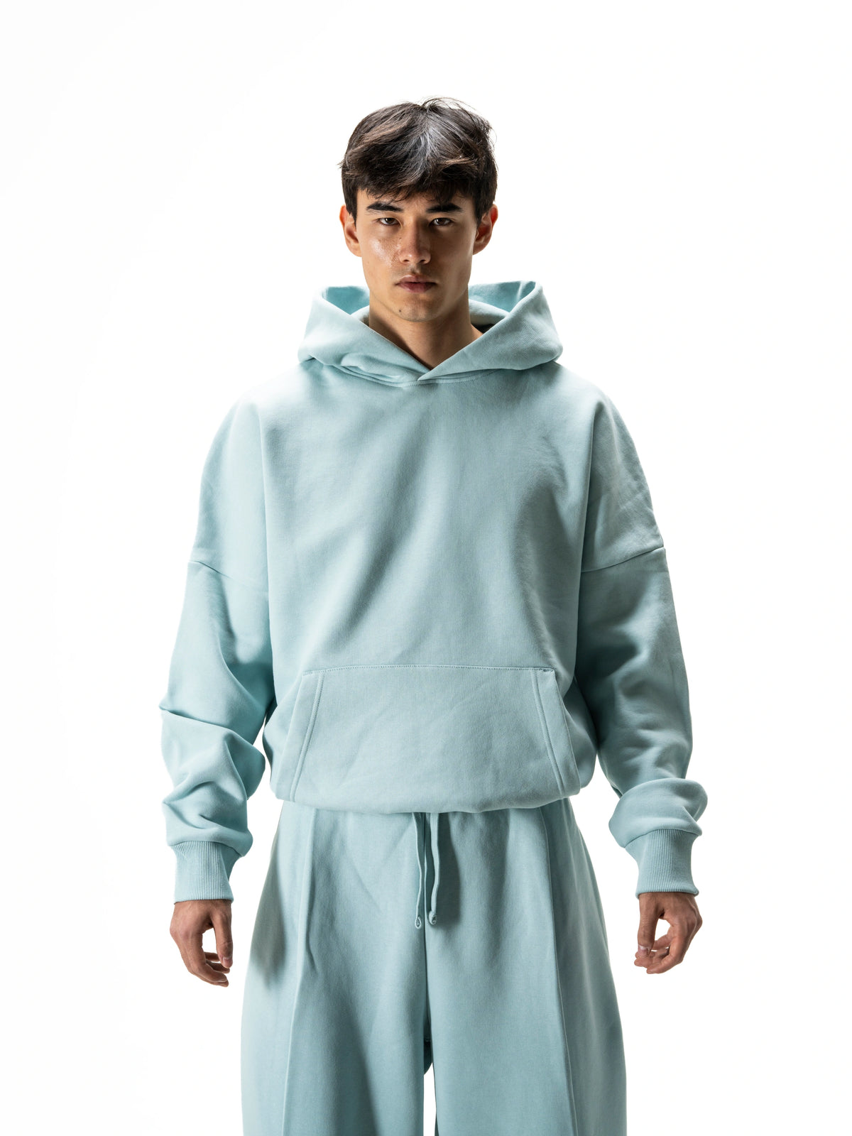 Y27 Premium Heavy Boxy Organic Hoodie — Mineral Sage [520 GSM]