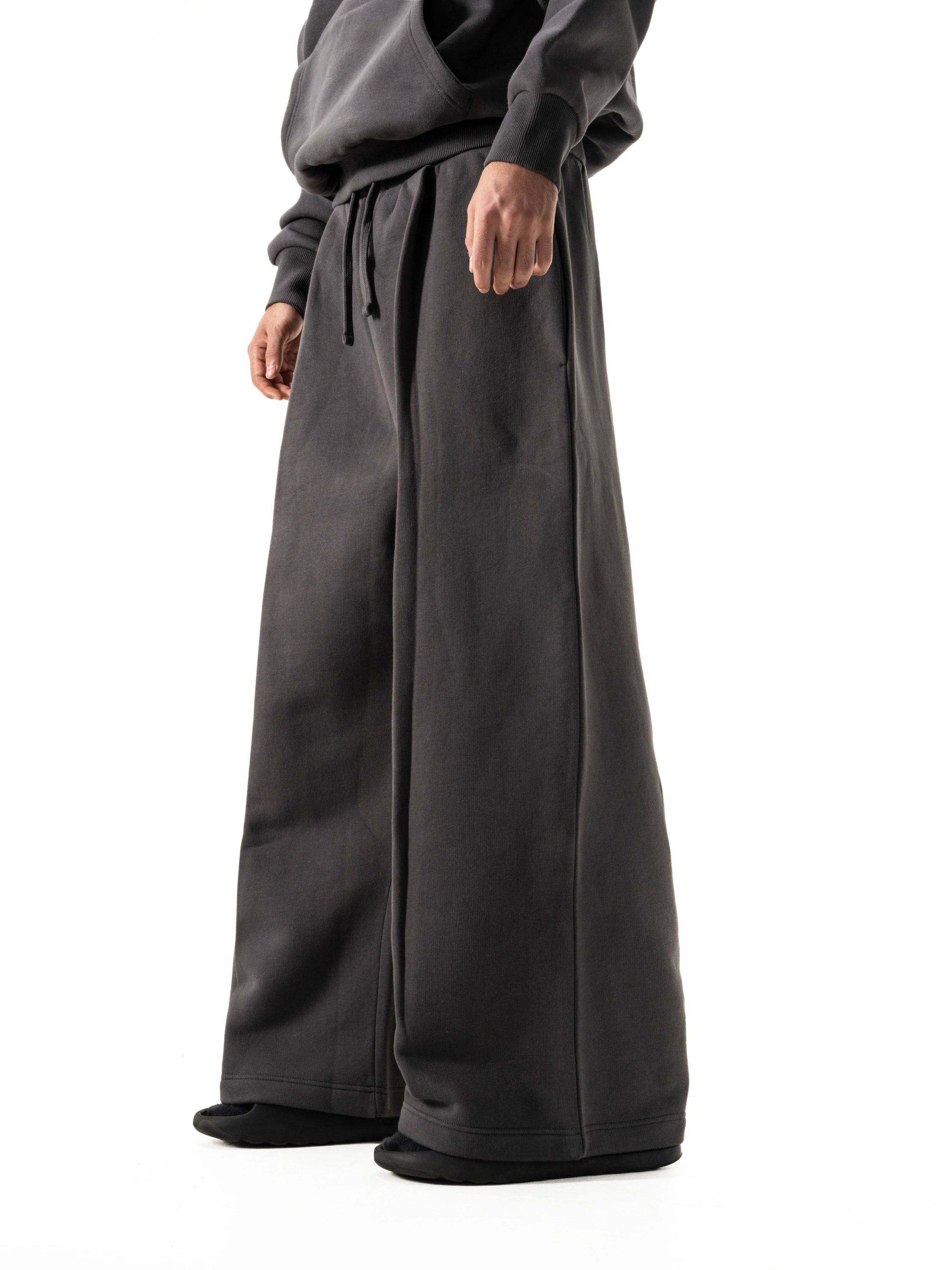 Y33 Pleated Baggy Organic Sweatpants - Anthracite