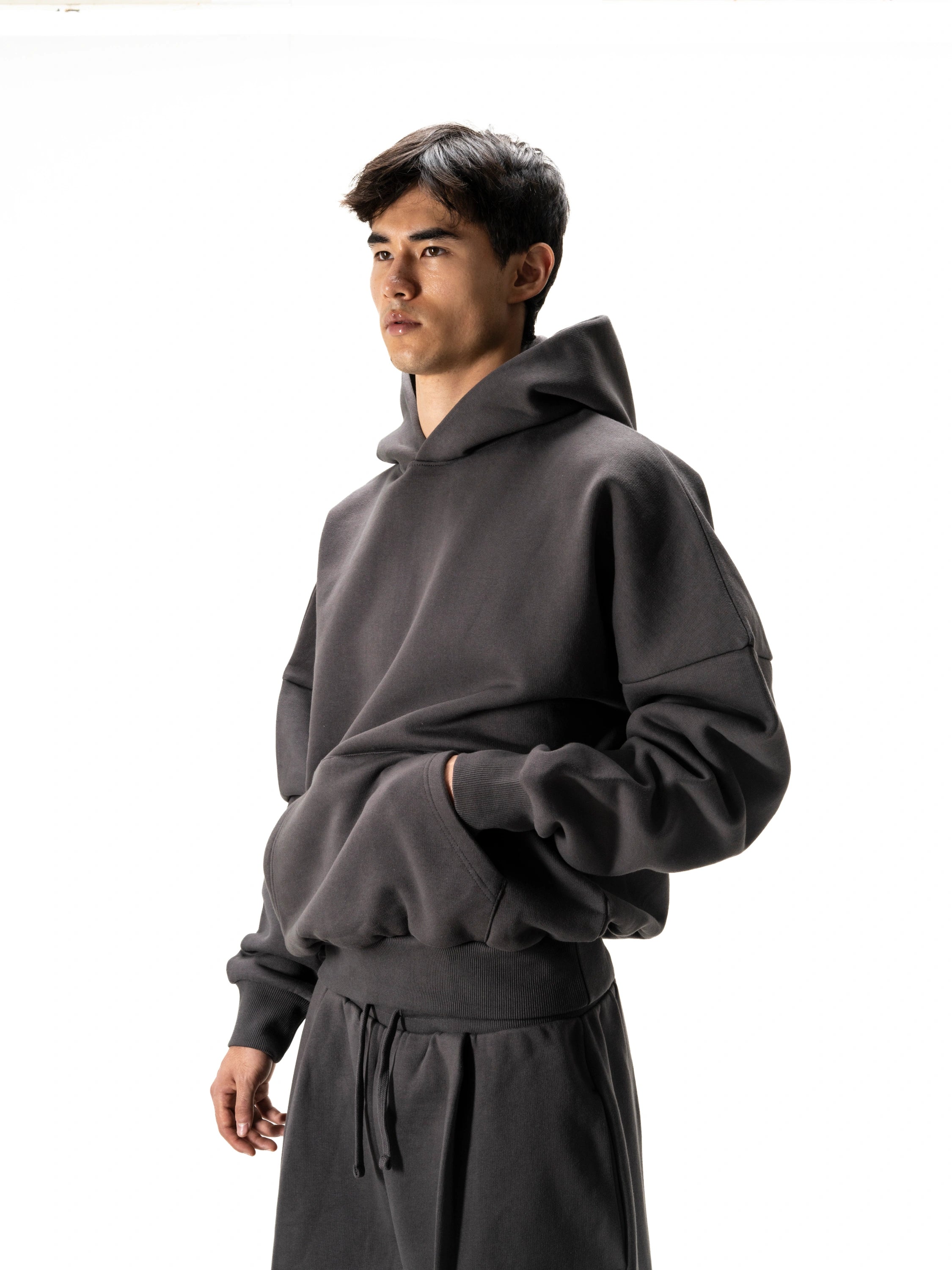 Y27 Premium Heavy Boxy Organic Hoodie — Anthracite [520 GSM]