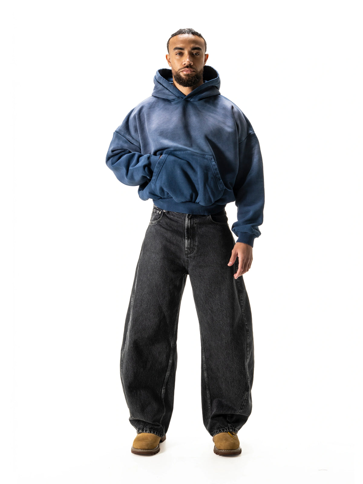 Z35 Block Hoodie - Storm Blue Wash [520 GSM] /Pre-order
