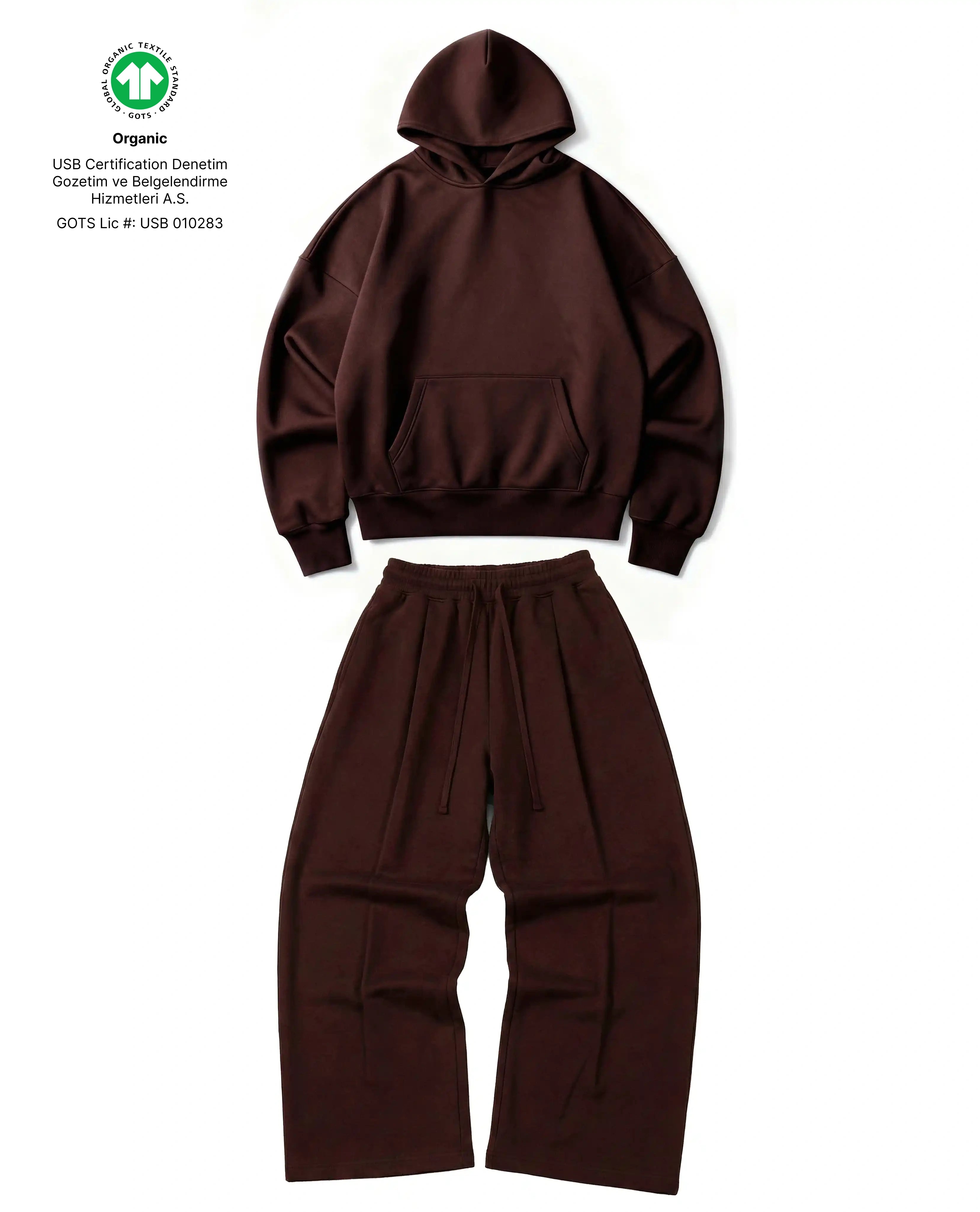 Ultra Heavy 520GSM Organic Hoodie+Baggy Pleat Sweats Maroon
