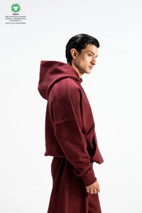 Premium Heavy Boxy Organic Hoodie — Maroon [520 GSM]