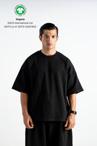 Heavy Oversized Tee, 310GSM Organic Cotton, Black
