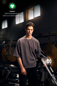 Ultra Heavy Boxy Cropped Tee - 345GSM Organic Cotton - Anthracite