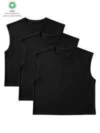 S22 Cropped Sleeveless Shirt 3-pack, Black
