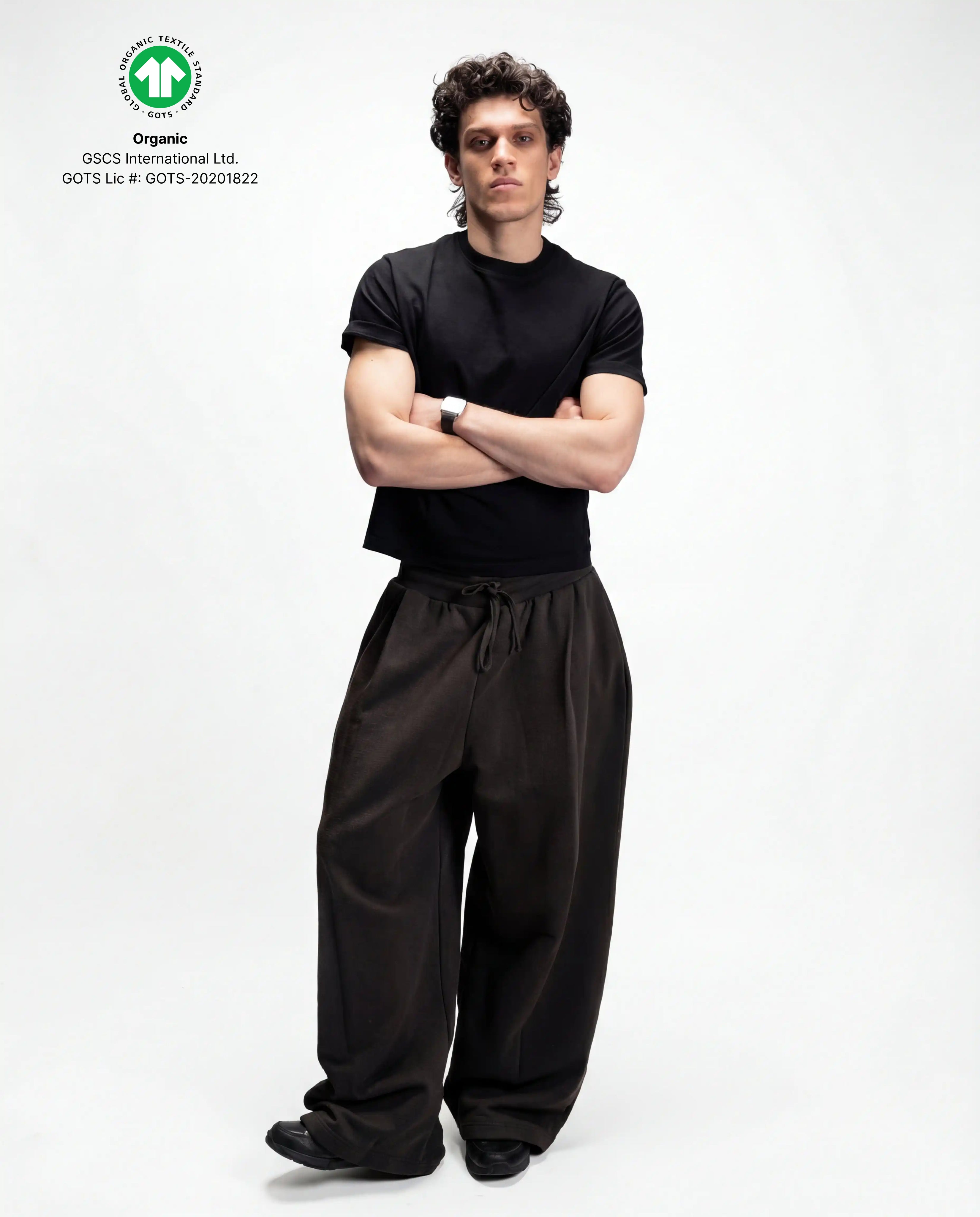S32 Standard Fit Cropped T-Shirt — 220 GSM Organic Cotton - Black