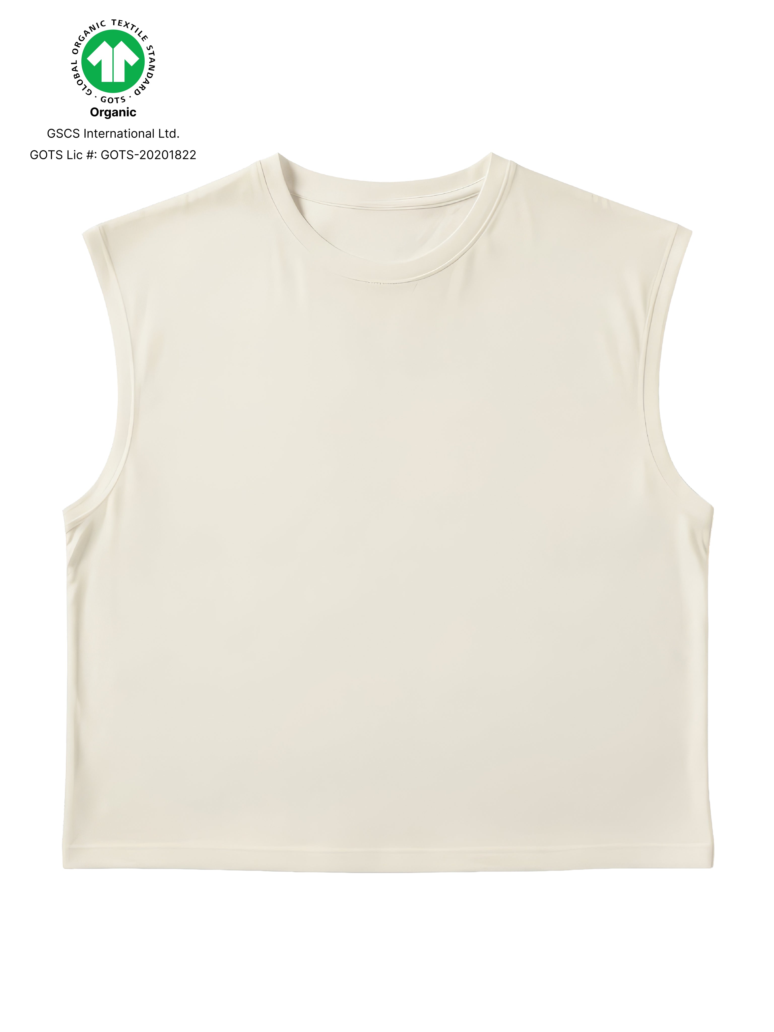 S22 Cropped Sleeveless Shirt Unisex — 220 GSM Organic Cotton - Artic Wolf