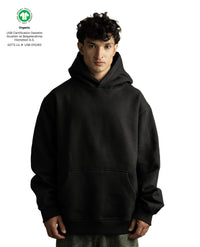 Z27 Standard Oversized Hoodie – Heavyweight 540GSM Organic Cotton, Black [In Stock]