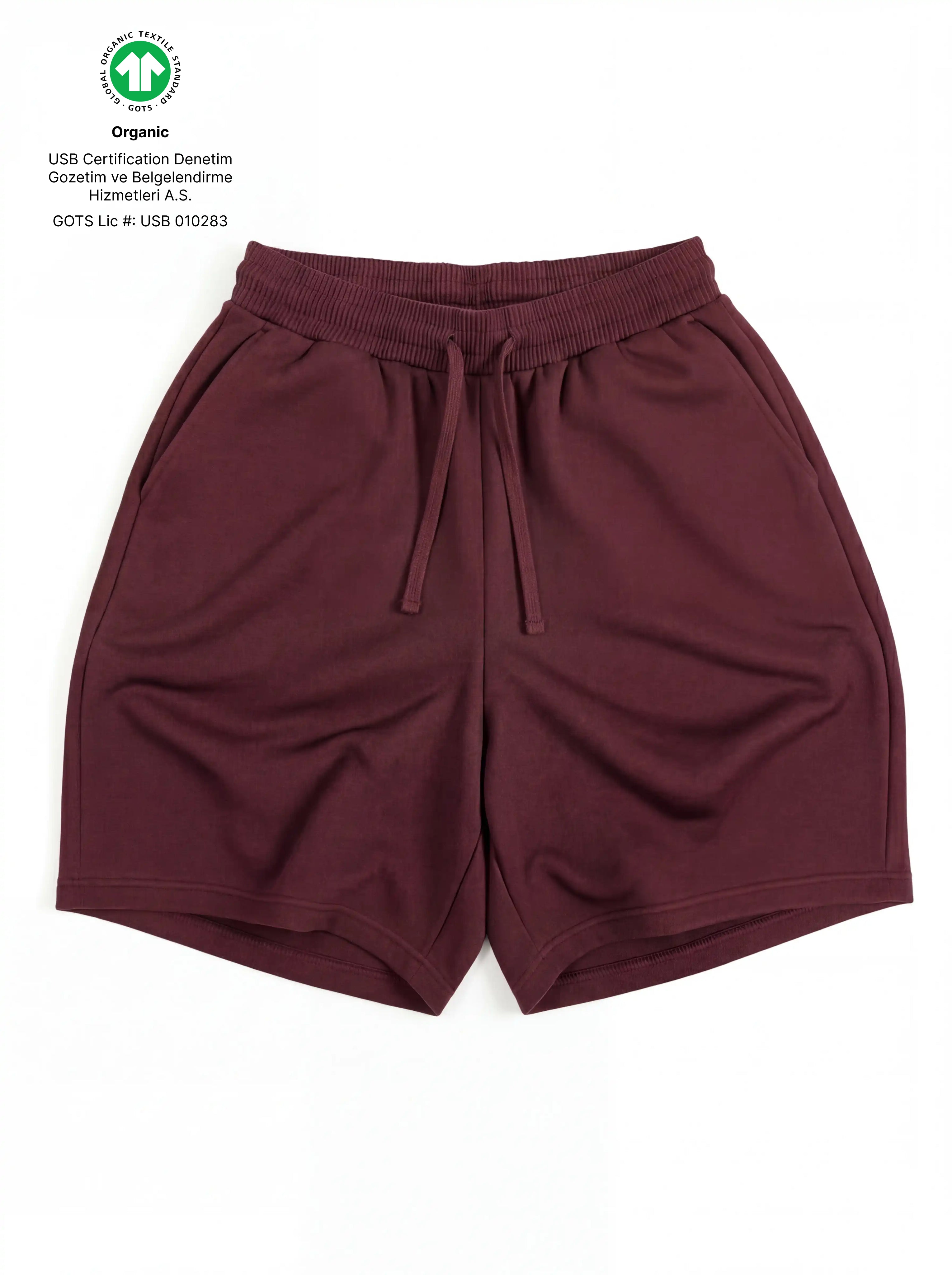 Z24 Athletic Baggy Shorts, Maroon - 530GSM Organic Fleece-Back Jersey