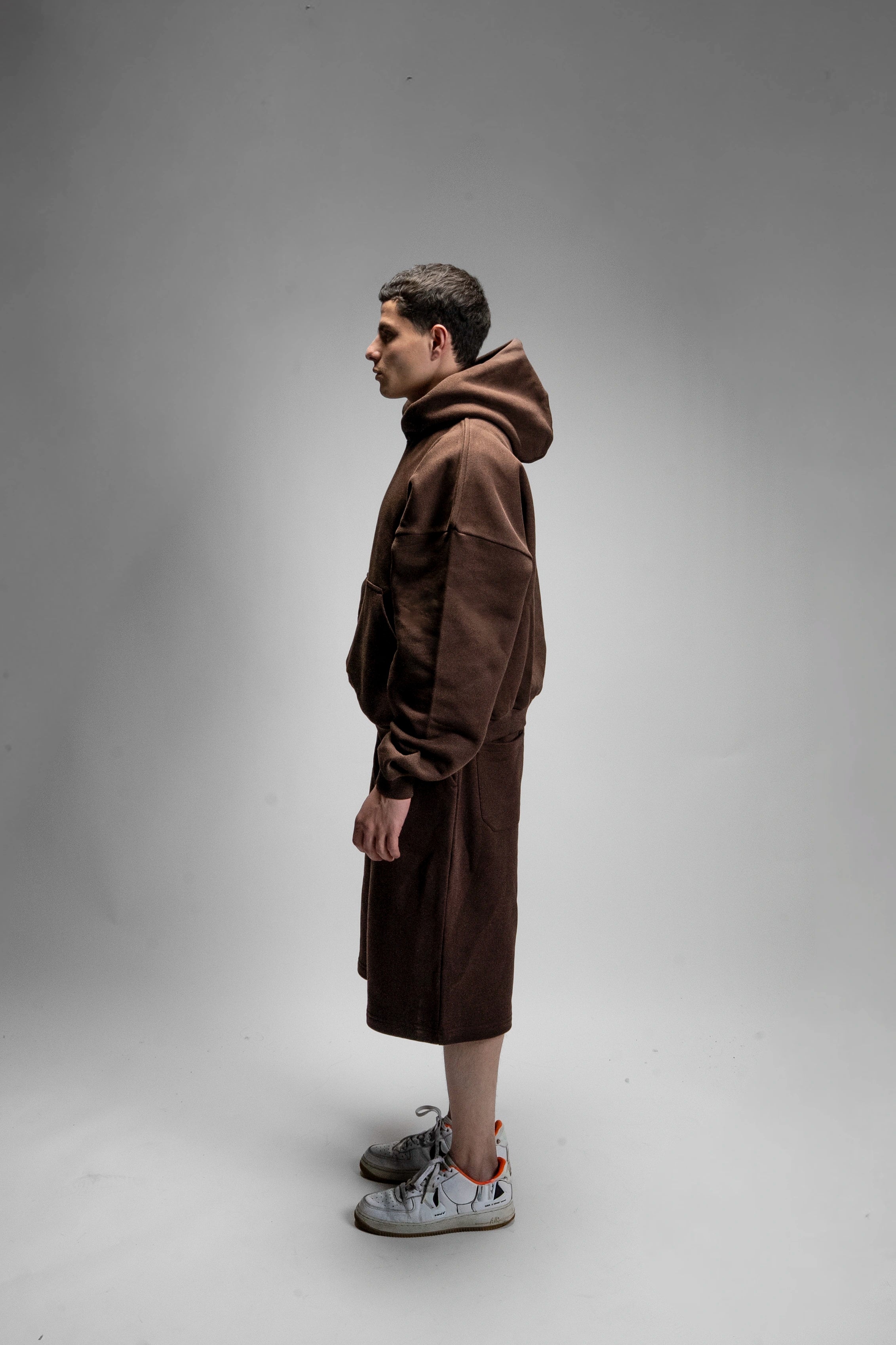 Z25 Athletic Cropped Hoodie, Mocha Brown — 530GSM Organic Jersey Fleece-back [Pre-order, March 23rd]