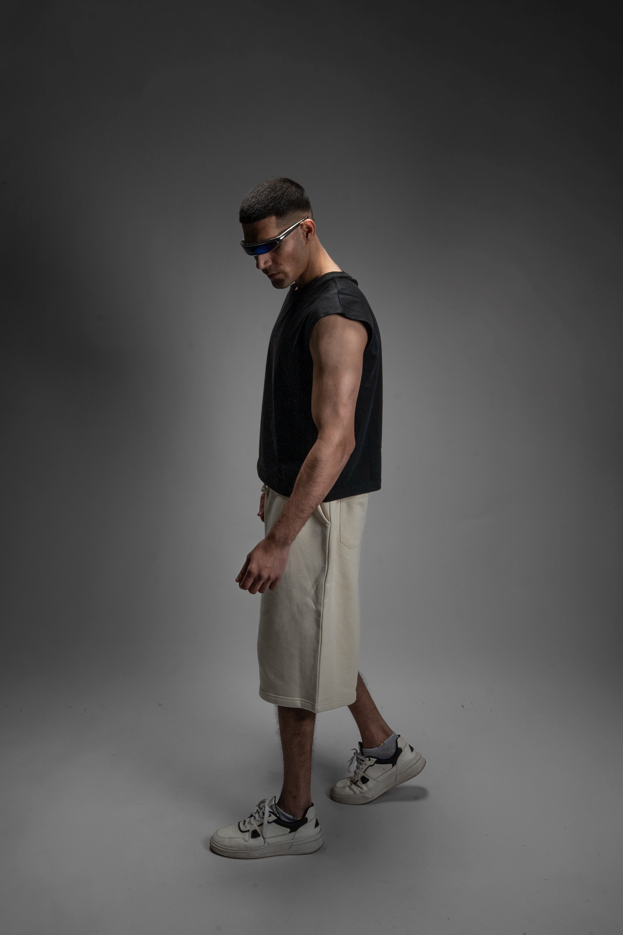 S22 Cropped Sleeveless Shirt Unisex — 220 GSM Organic Cotton - Black [Pre-order]