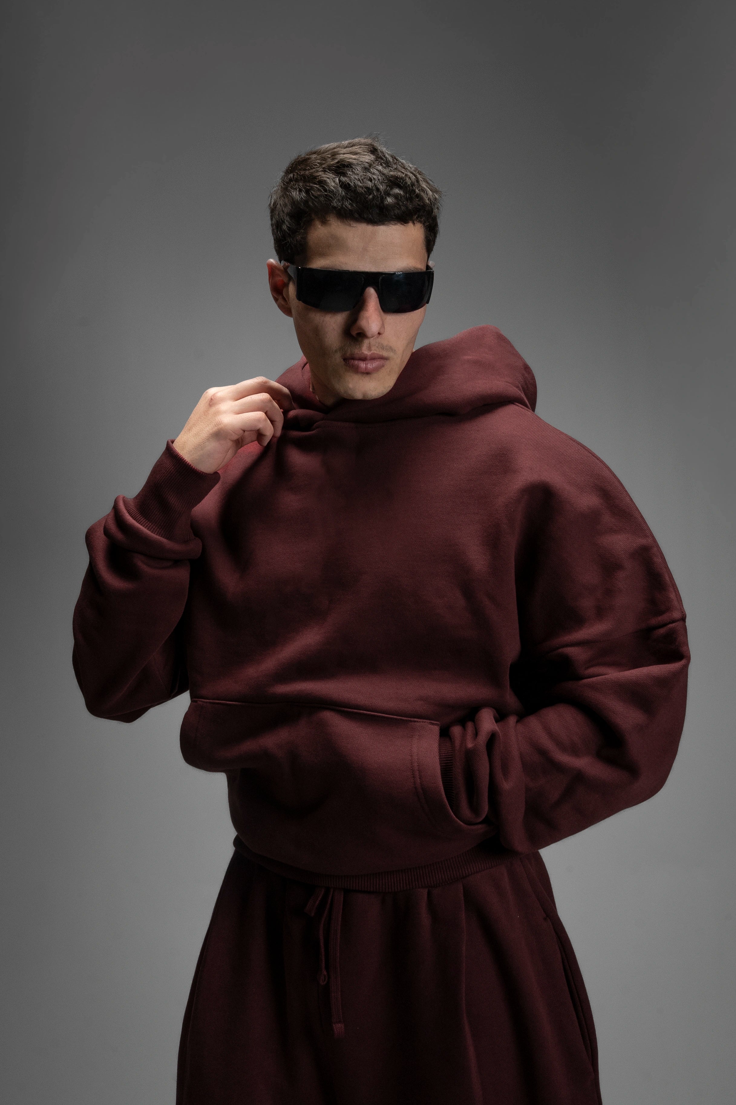 Y27 Ultra Heavy Organic Pull-Over, Cropped & Boxy, Maroon [Pre-order]