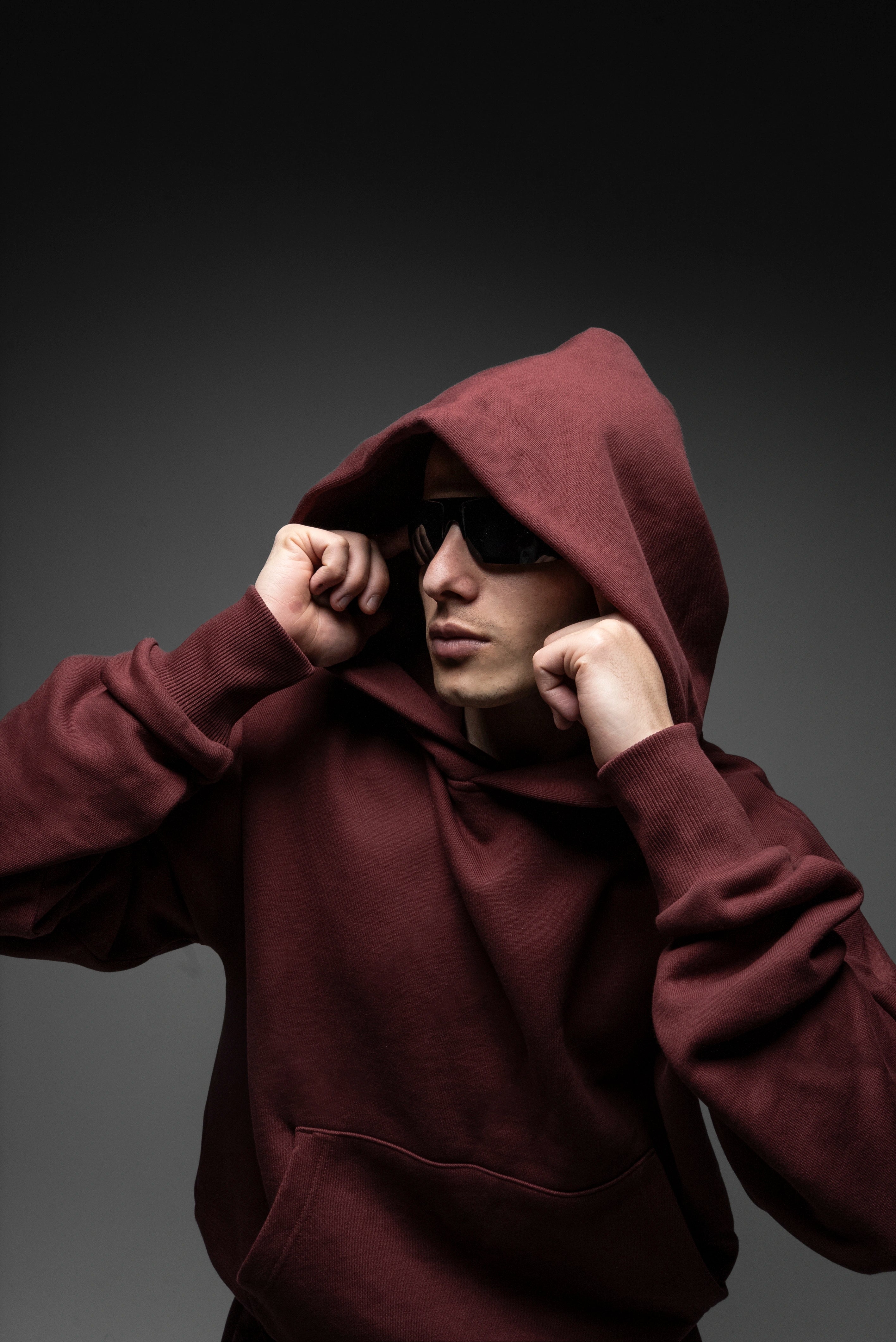 Y27 Ultra Heavy Organic Pull-Over, Cropped & Boxy, Maroon [Pre-order]