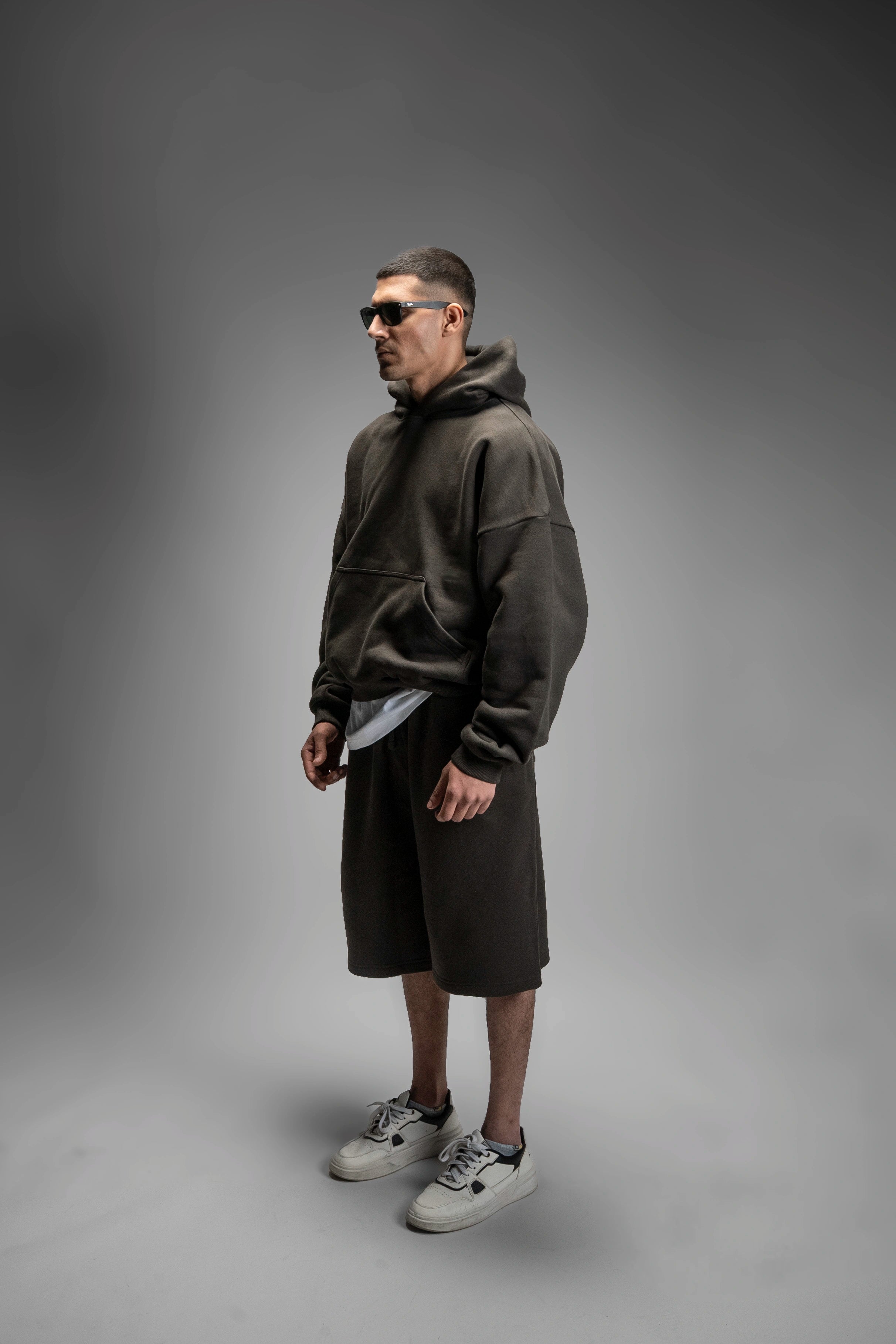 Z24 Athletic Baggy Shorts, Volcanic Ash — 530GSM Organic Fleece-Back Jersey [pre-order, March 23rd]