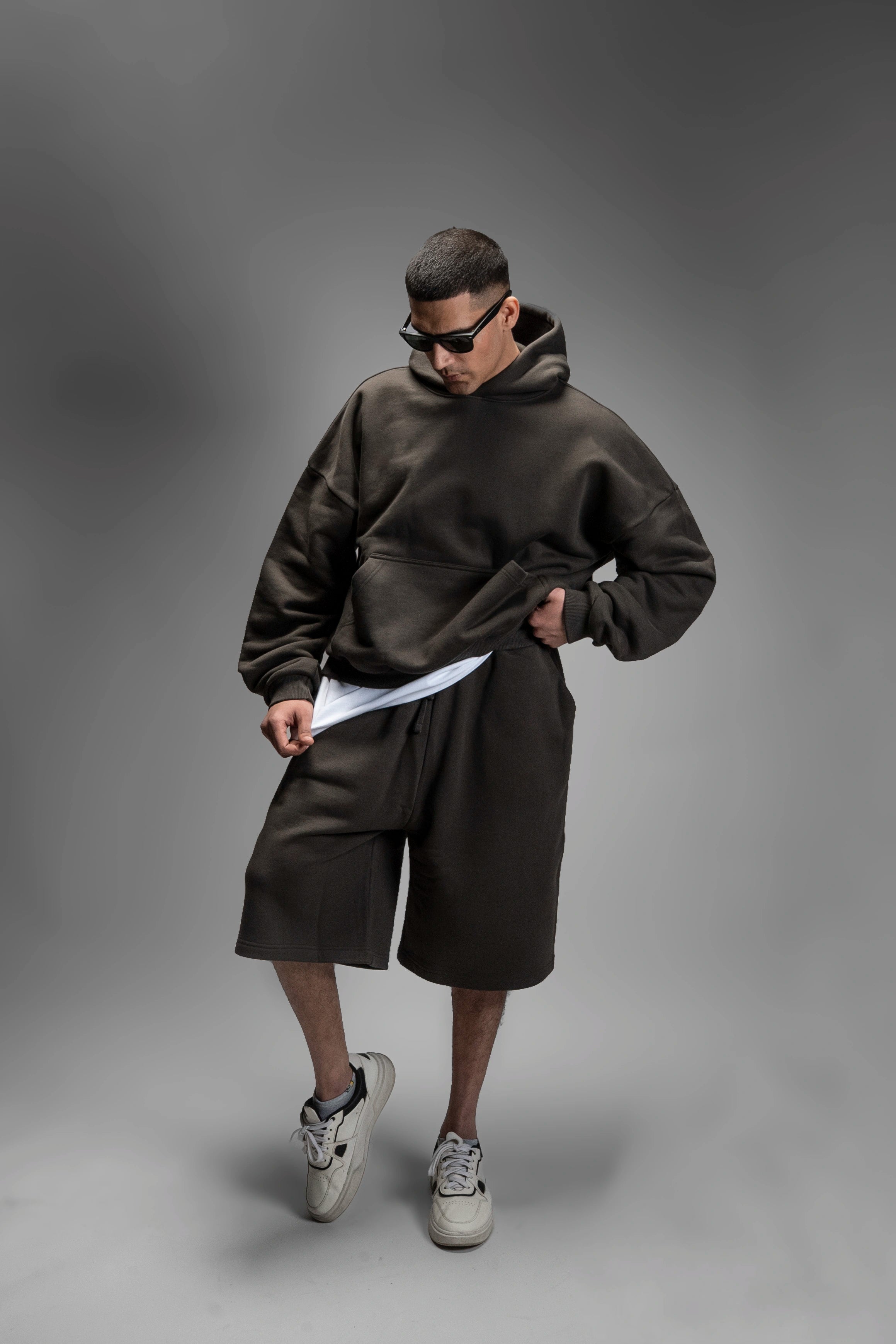 Z24 Athletic Baggy Shorts, Volcanic Ash — 530GSM Organic Fleece-Back Jersey [pre-order, March 23rd]