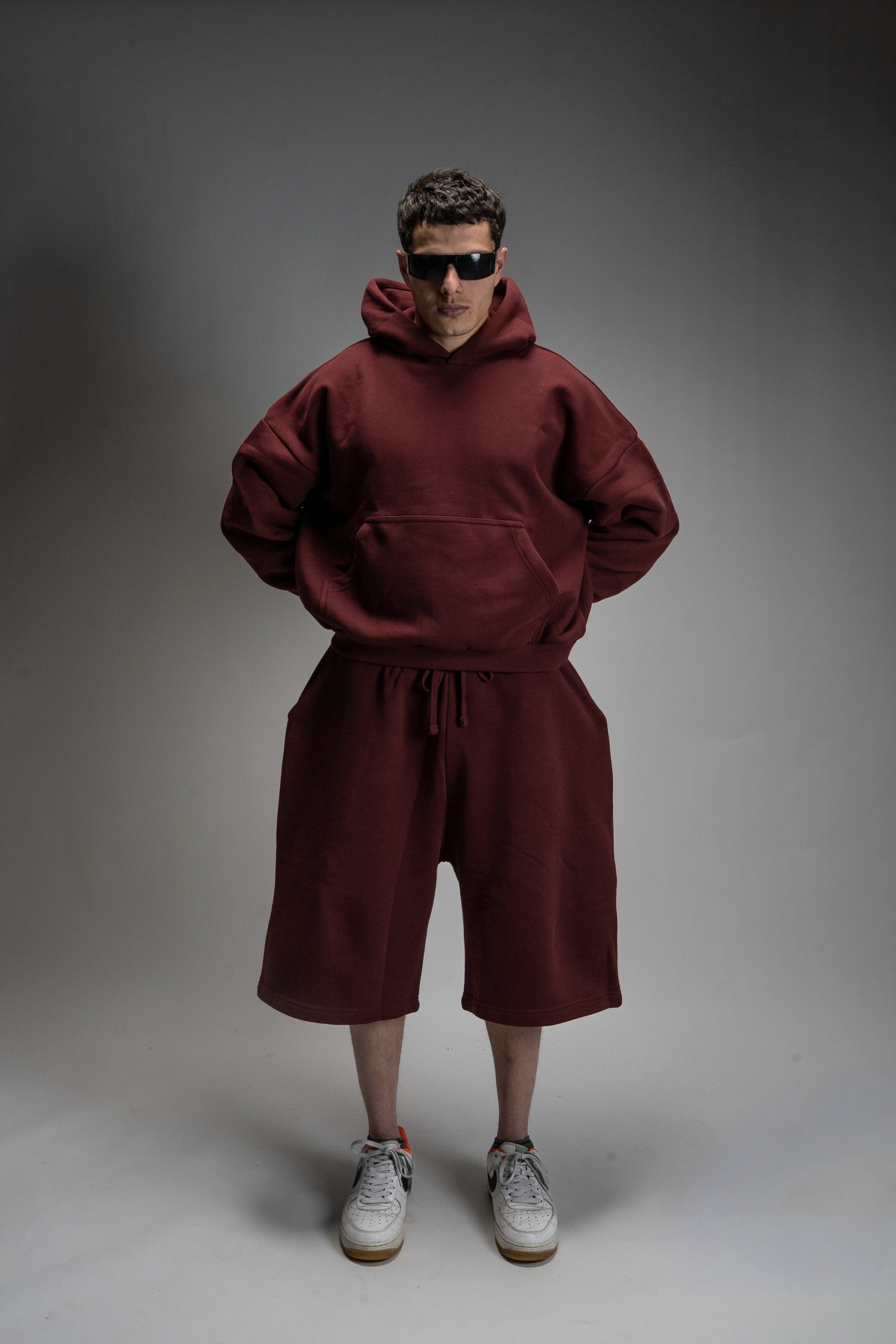 Z24 Athletic Baggy Shorts, Maroon - 530GSM Organic Fleece-Back Jersey [March 23rd pre-order]