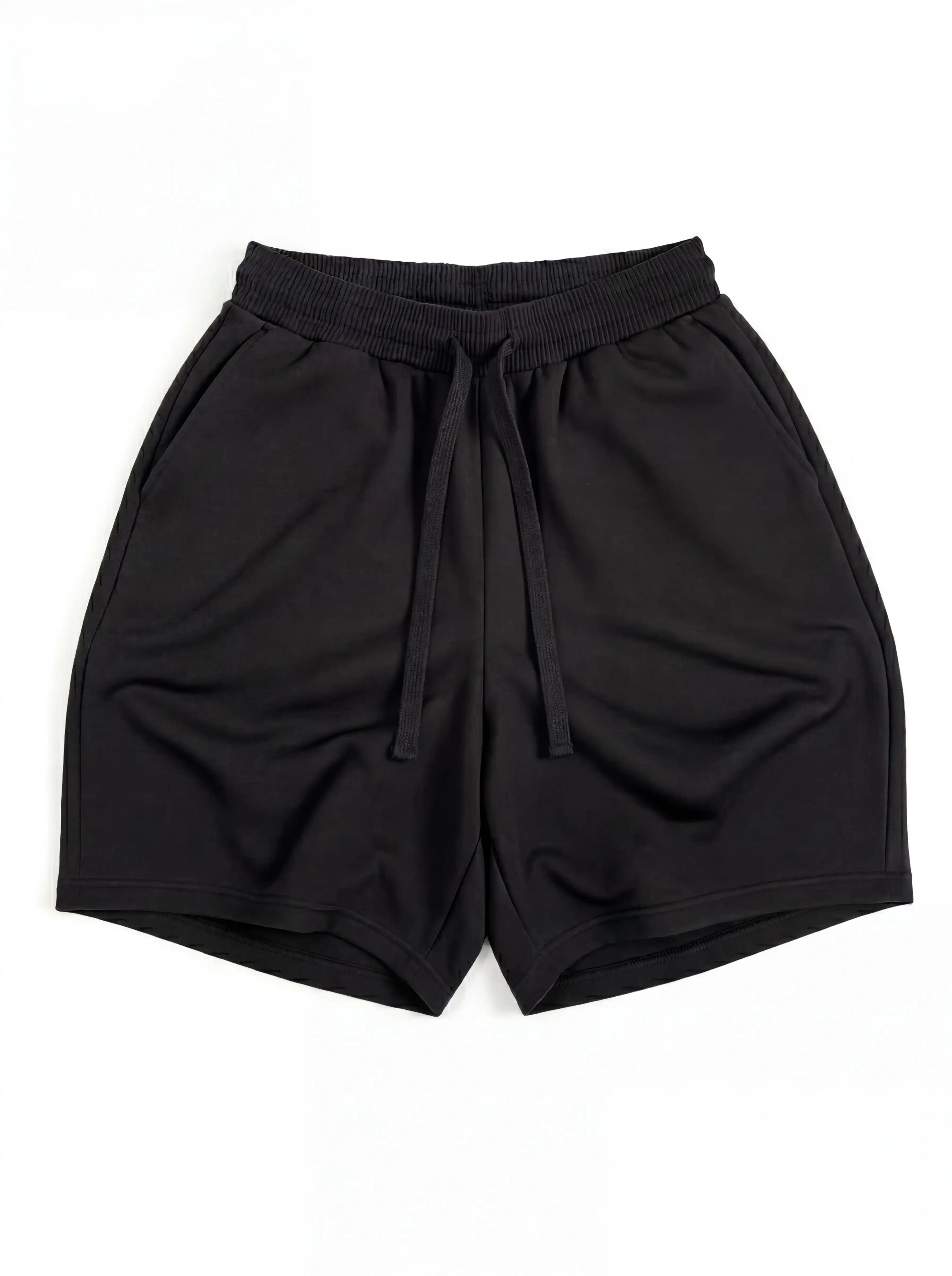 Z24 Athletic Baggy Shorts, Black — 530GSM Organic Fleece-Back Jersey