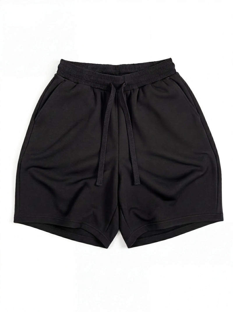 Z24 Athletic Baggy Shorts, Black — 530GSM Organic Fleece-Back Jersey