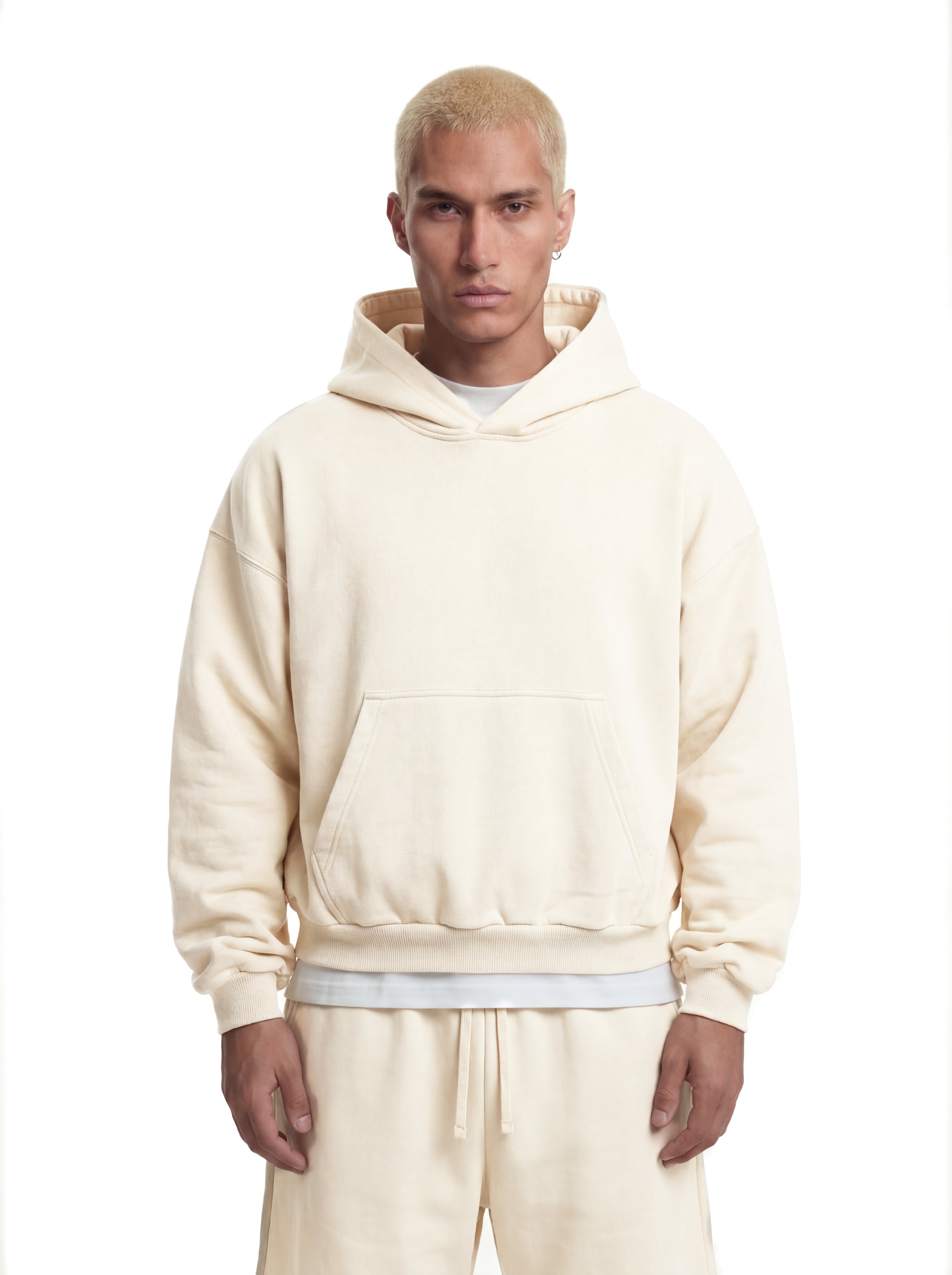 Z25 Athletic Cropped Hoodie, Arctic Wolf — 530GSM Organic Jersey Fleece-back [Pre-order. March 26th]