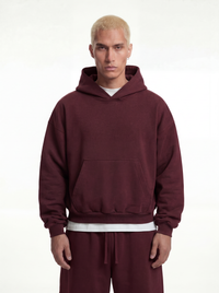 Z25 Athletic Cropped Hoodie, Maroon— 530GSM Organic Jersey Fleece-back [Pre-order. March 26th]