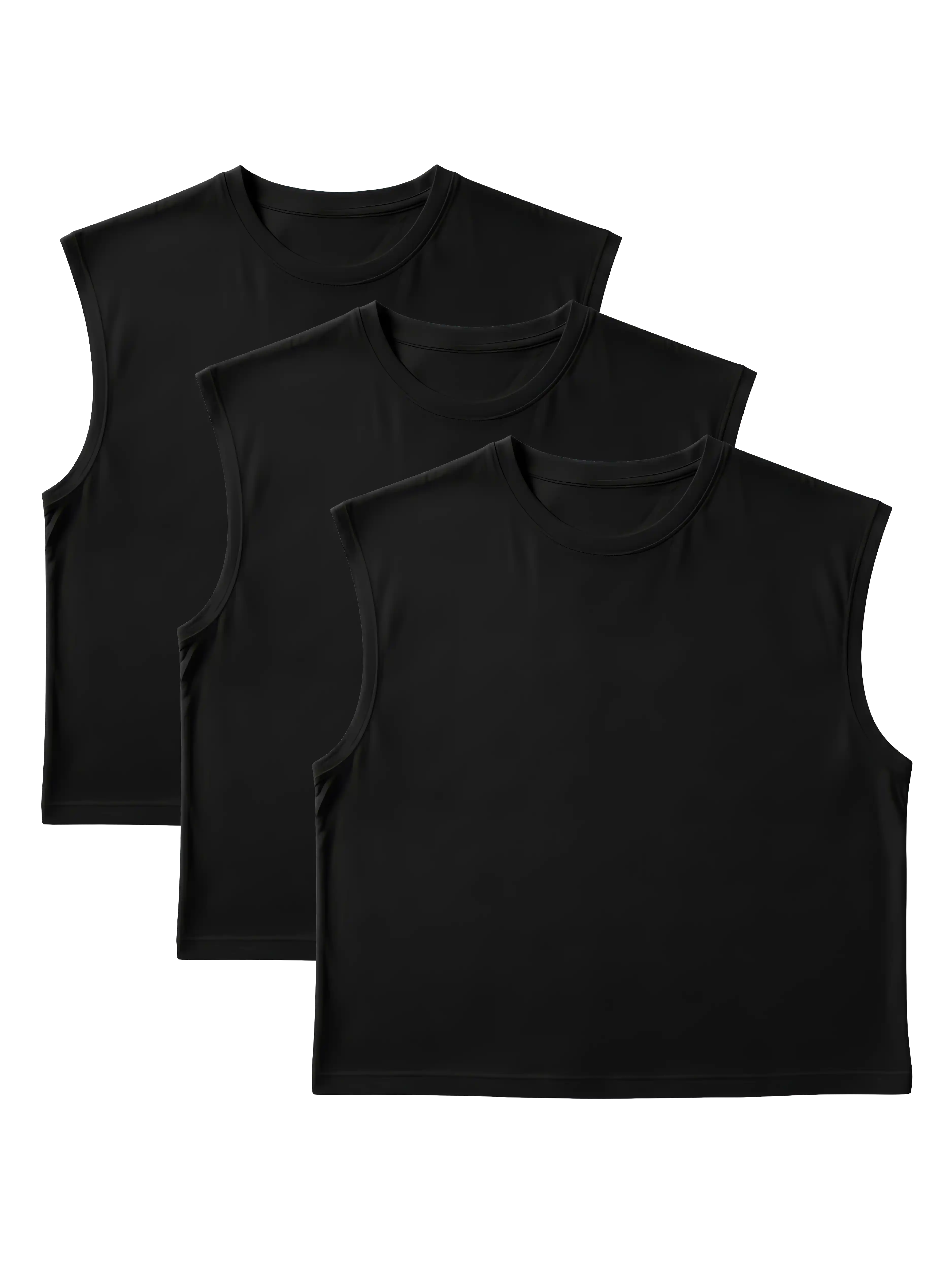 S22 Cropped Sleeveless Shirt 3-pack, Black