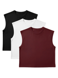 S22 Cropped Sleeveless Shirt 3-pack, Ember