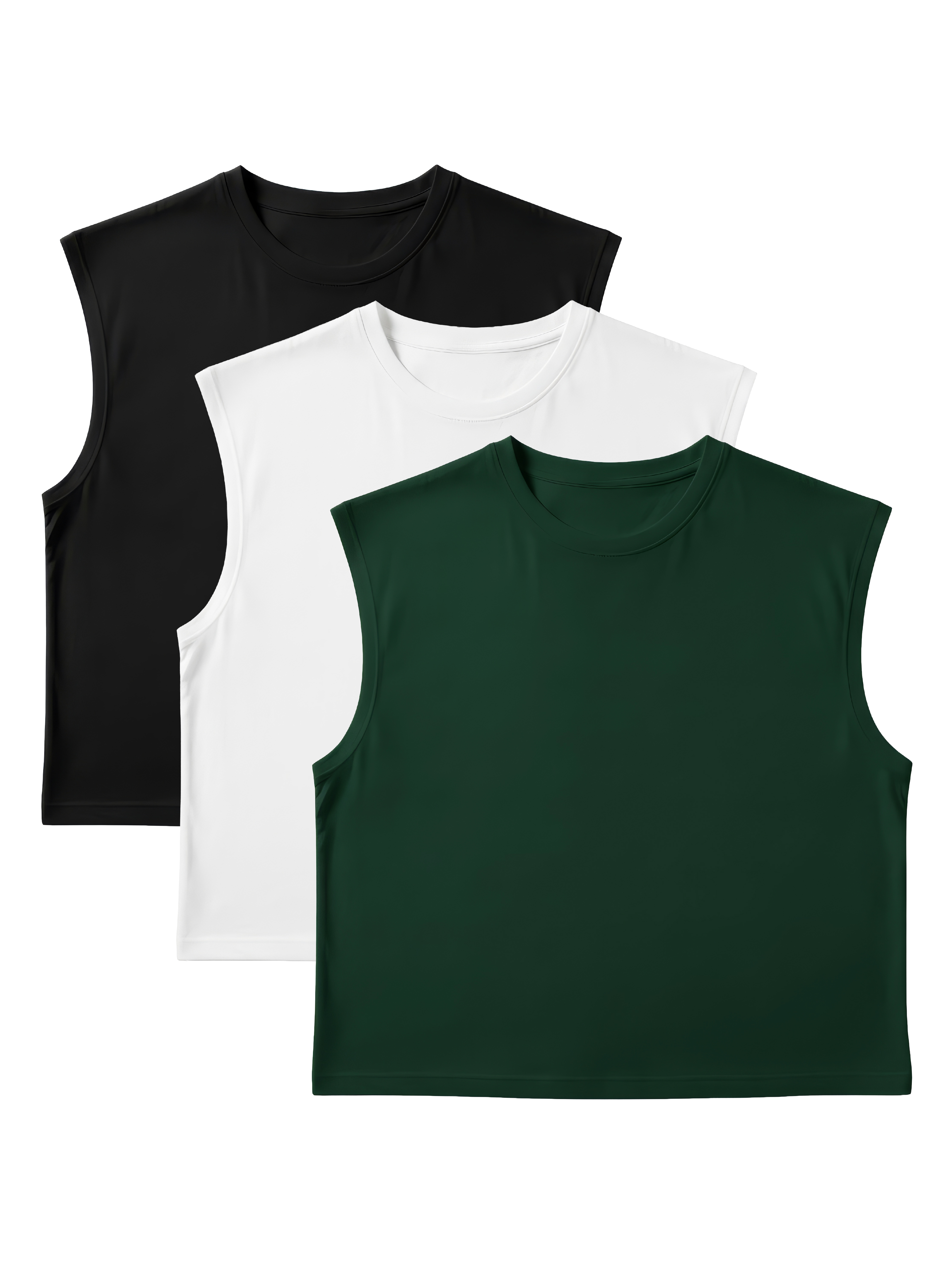 S22 Cropped Sleeveless Shirt 3-pack, Obsidian