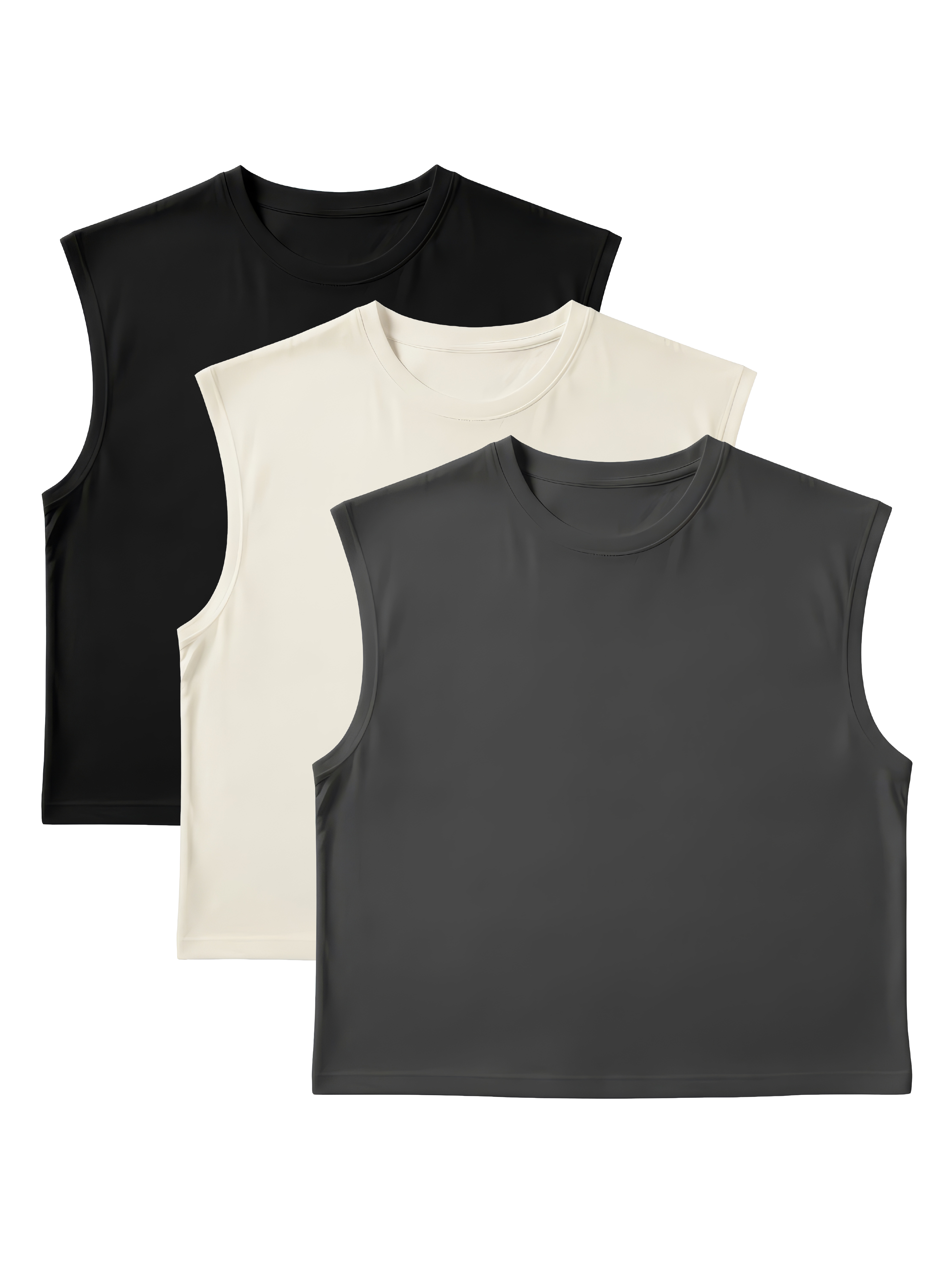 S22 Cropped Sleeveless Shirt 3-pack, Earth Core