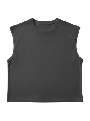 S22 Cropped Sleeveless Shirt Unisex — 220 GSM Organic Cotton -Volcanic Ash