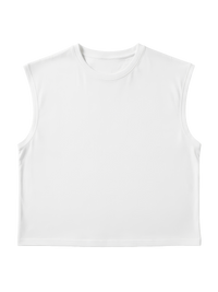 S22 Cropped Sleeveless Shirt Unisex — 220 GSM Organic Cotton - White