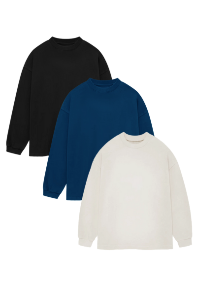 Organic Heavy Fleece Cozy Crewneck 3 Pack - Essentials