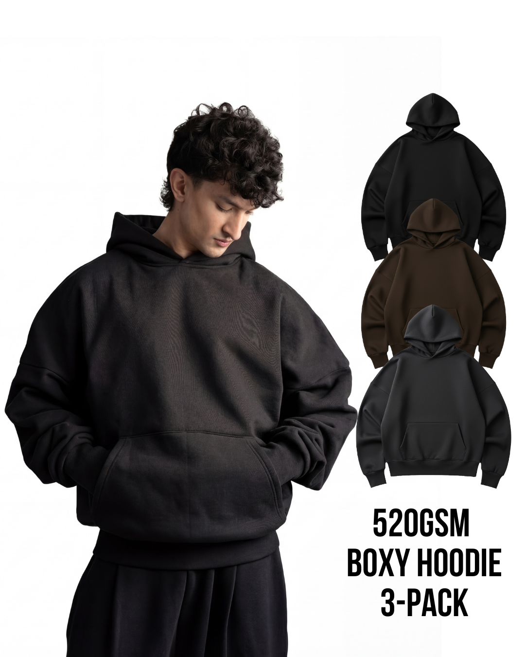 Y27 Ultra Heavy Organic Pull-Overs, Industrial, Hoodie 3-Pack