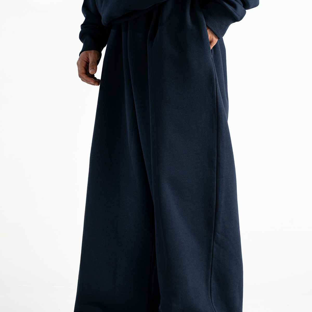 Y33 Pleated Baggy Organic Sweatpants - Deep Navy