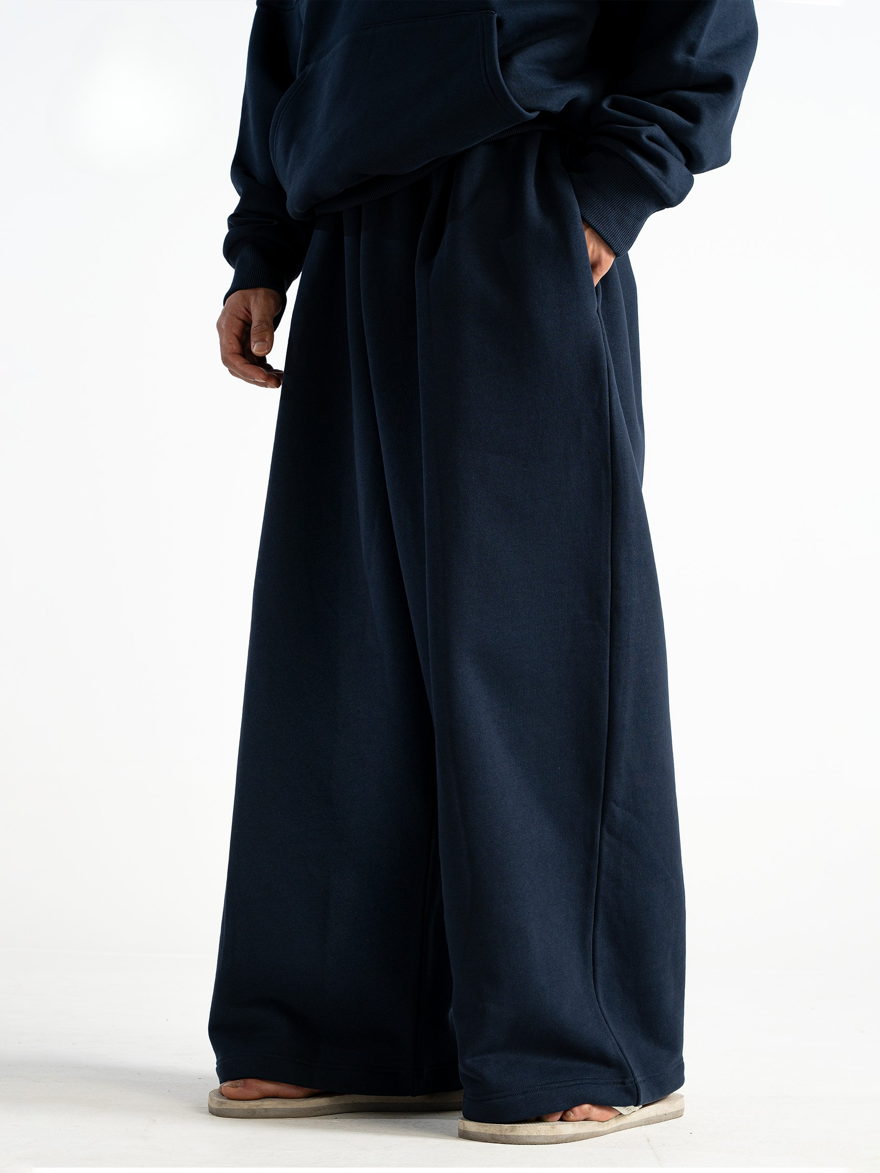Y33 Pleated Baggy Organic Sweatpants - Deep Navy [Pre-order]