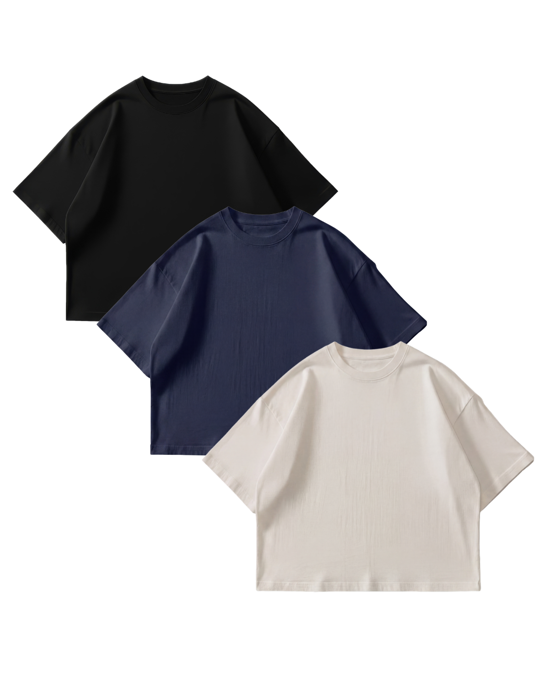 3-Pack T32  Oversized Heavy Organic Tees, 310GSM, Seaside