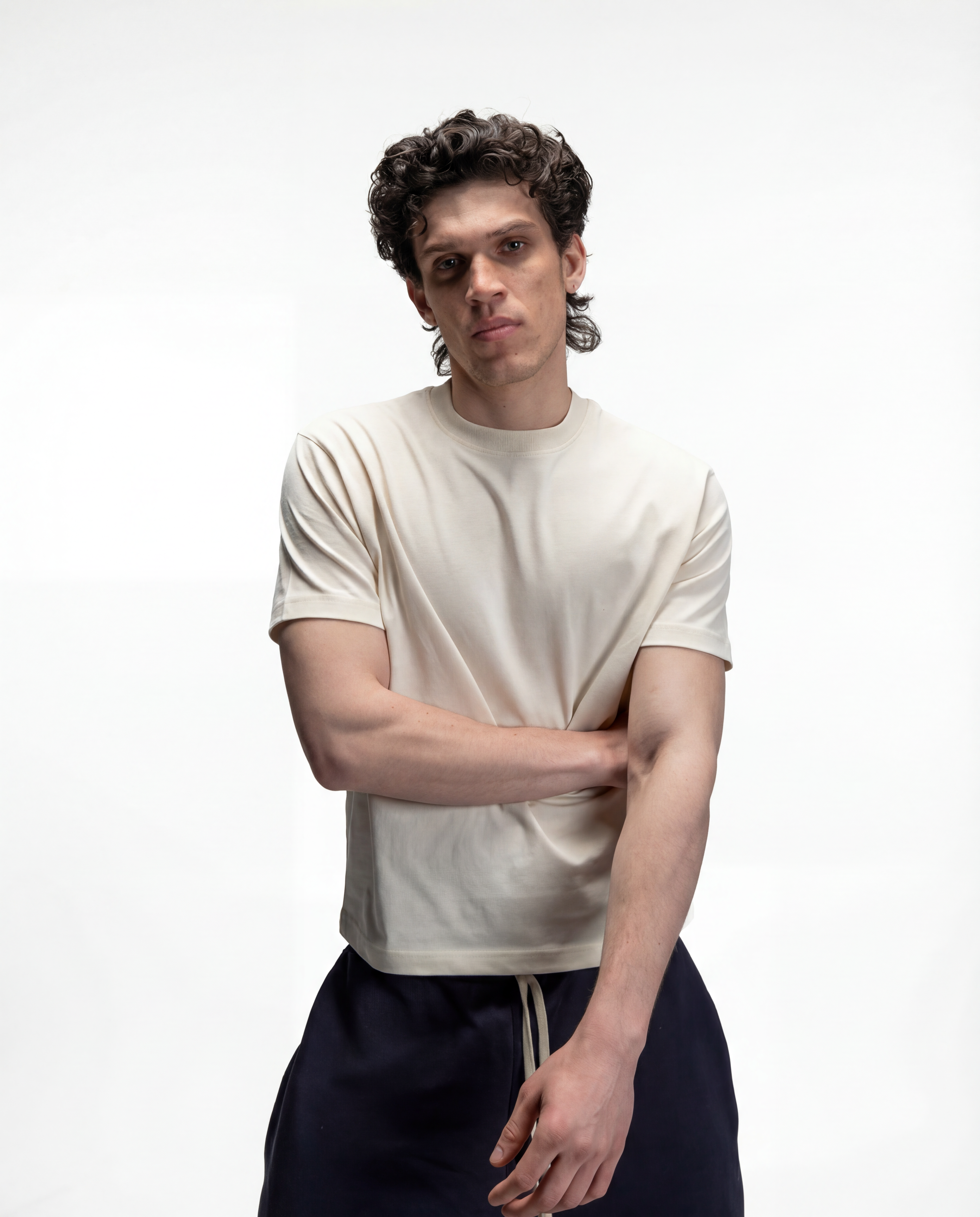S32 Standard Fit Cropped T-Shirt — 220 GSM Organic Cotton - Artic Wolf