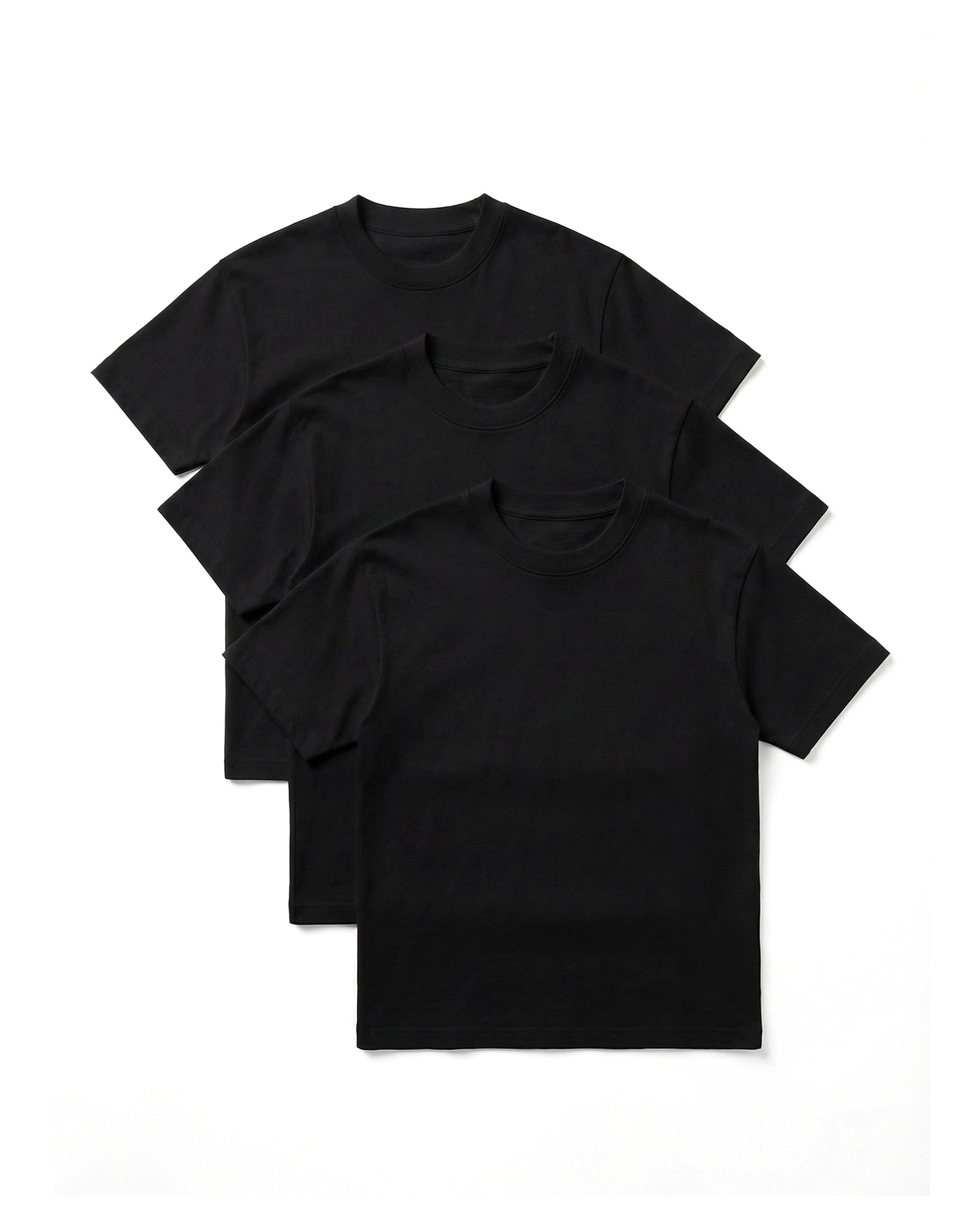 S32 Organic Standard Fit Cropped T-Shirt, Black 3-Pack [Pre-order]