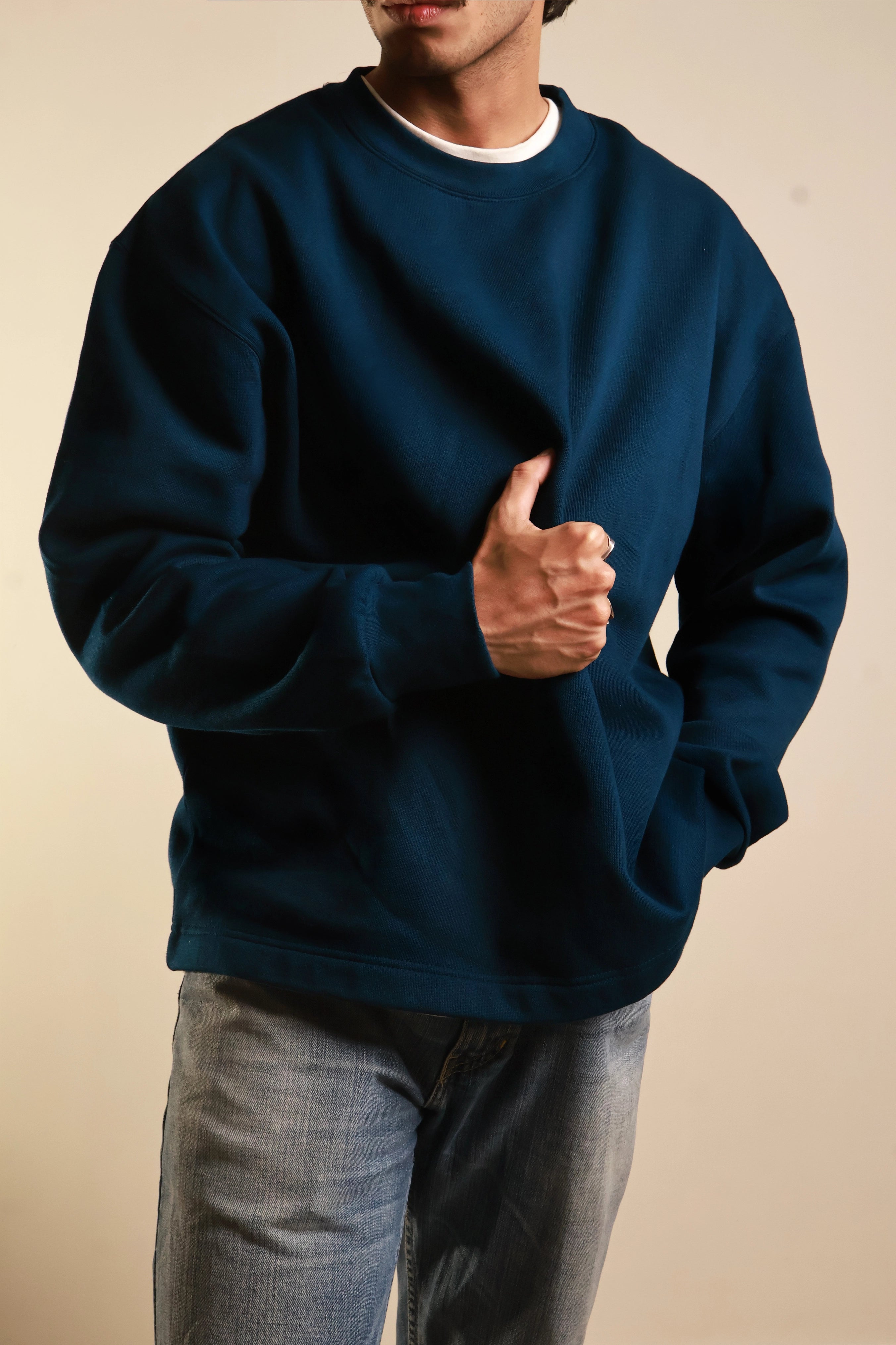 X29 Cobalt Blue Organic Fleece Boxy Sweatshirt