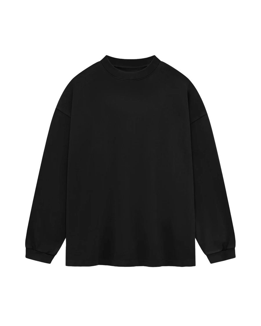 X29 Black Organic Fleece Boxy Sweatshirt