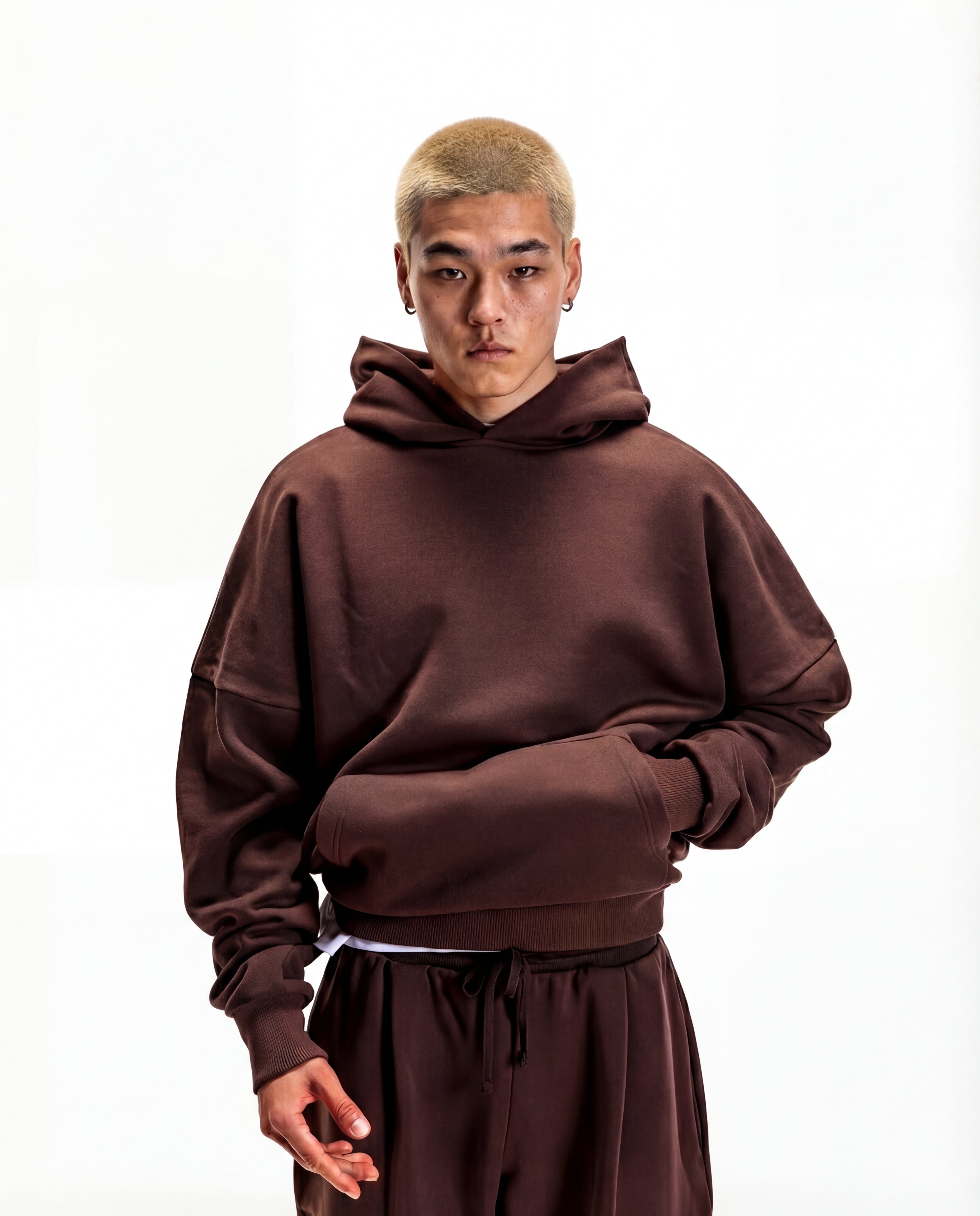 Y27 Ultra Heavy Organic Pull-Over, Cropped & Boxy, Mocha Brown [PRE-ORDER, SHIPS March 15]