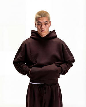 Y27 Ultra Heavy Organic Pull-Over, Cropped & Boxy, Mocha Brown [IN STOCK]