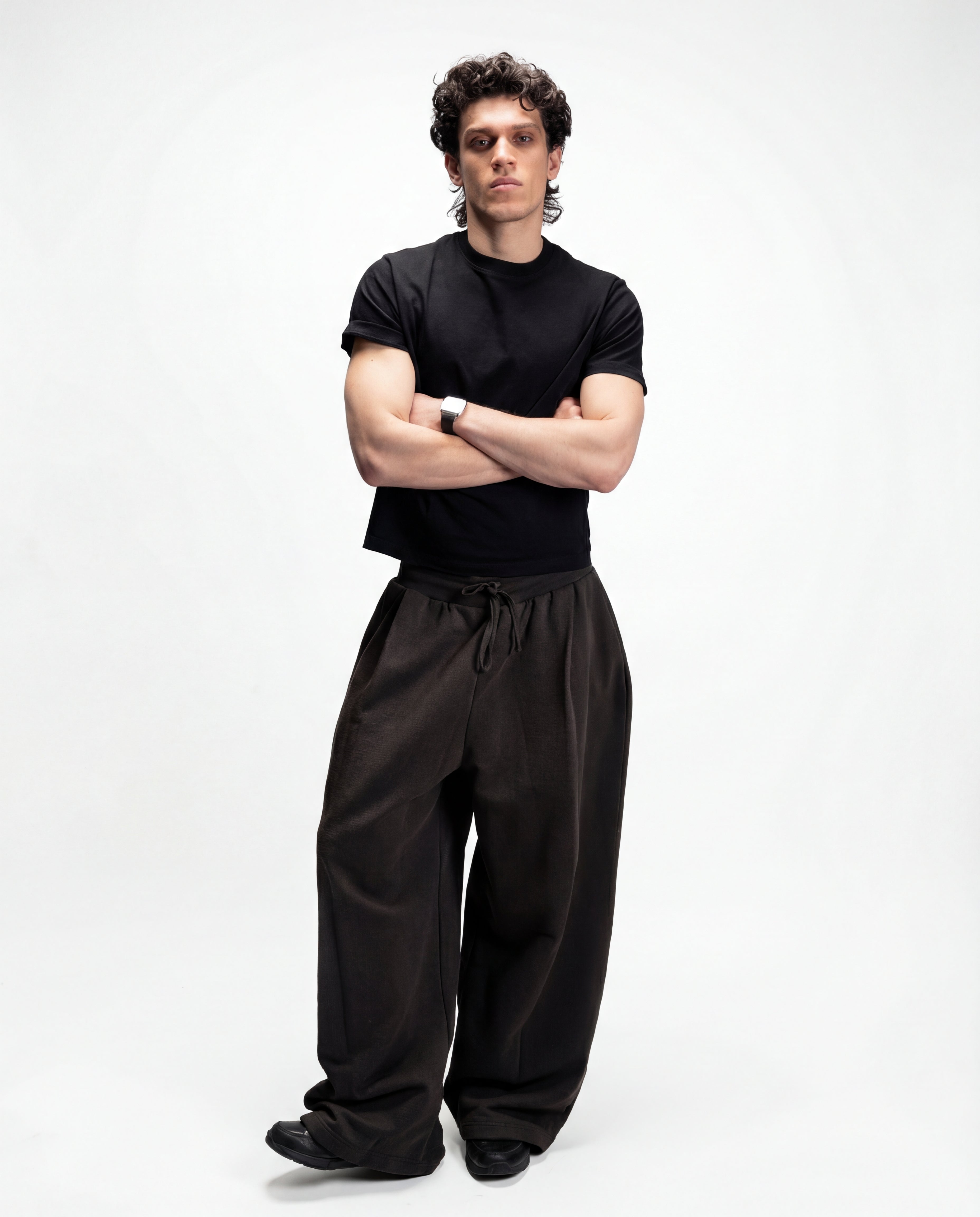 S32 Standard Fit Cropped T-Shirt — 220 GSM Organic Cotton - Black [IN STOCK]