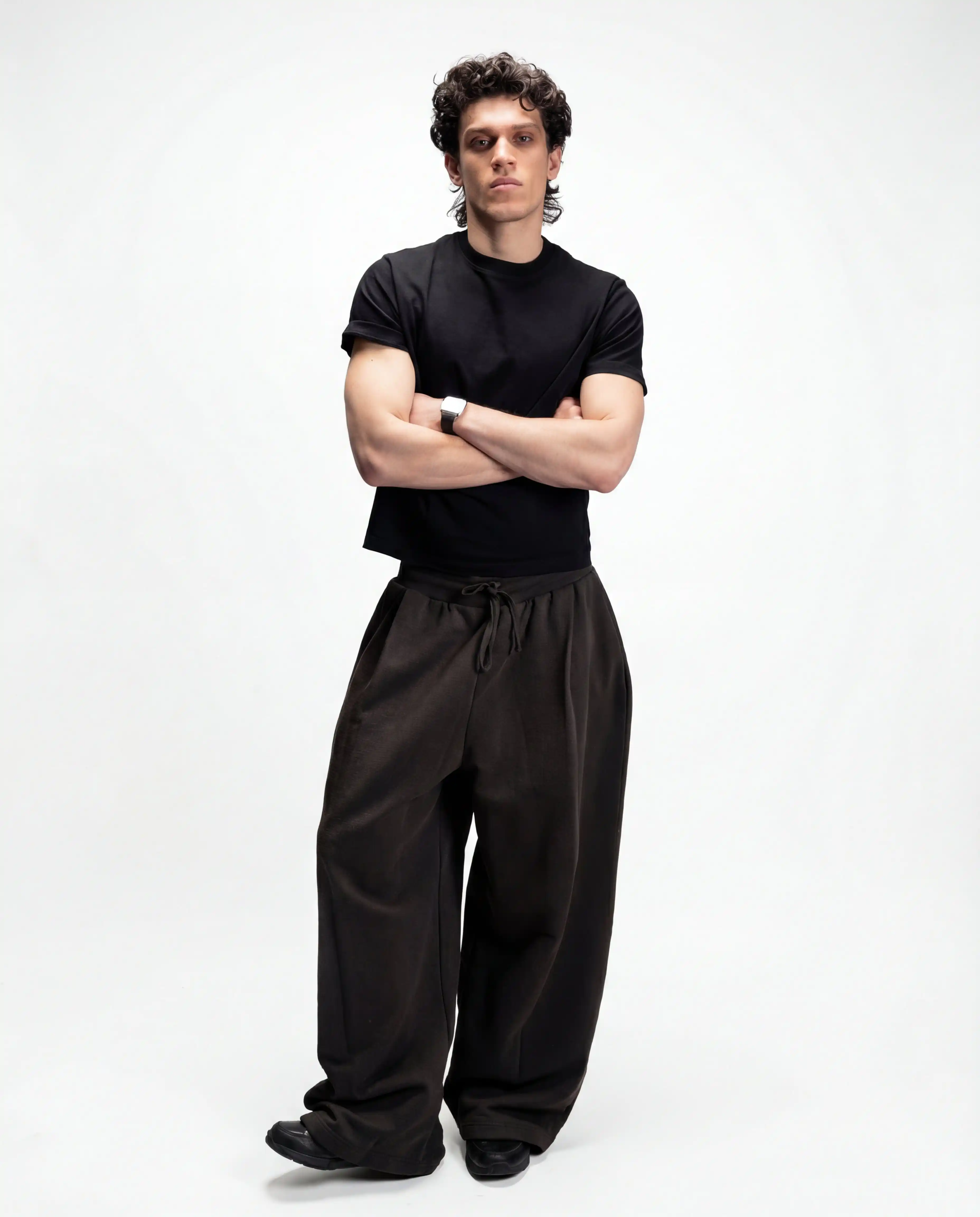6-Pack Organic Cropped Tees, Black, 240GSM Organic Cotton